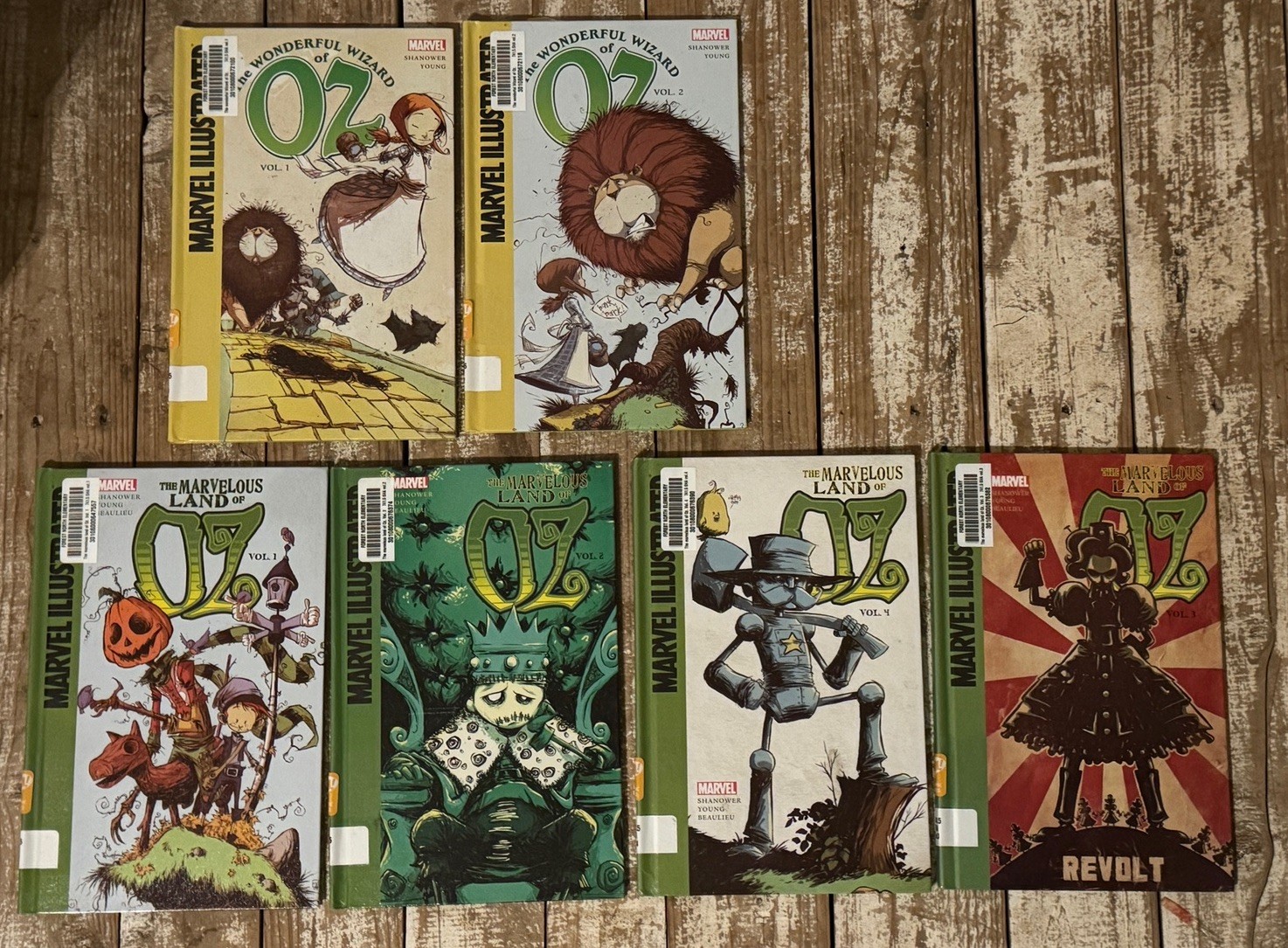 Lot Of 6- The Wonderful Wizard of Oz, Marvelous Land Of Oz-Marvel Illustrated Hc