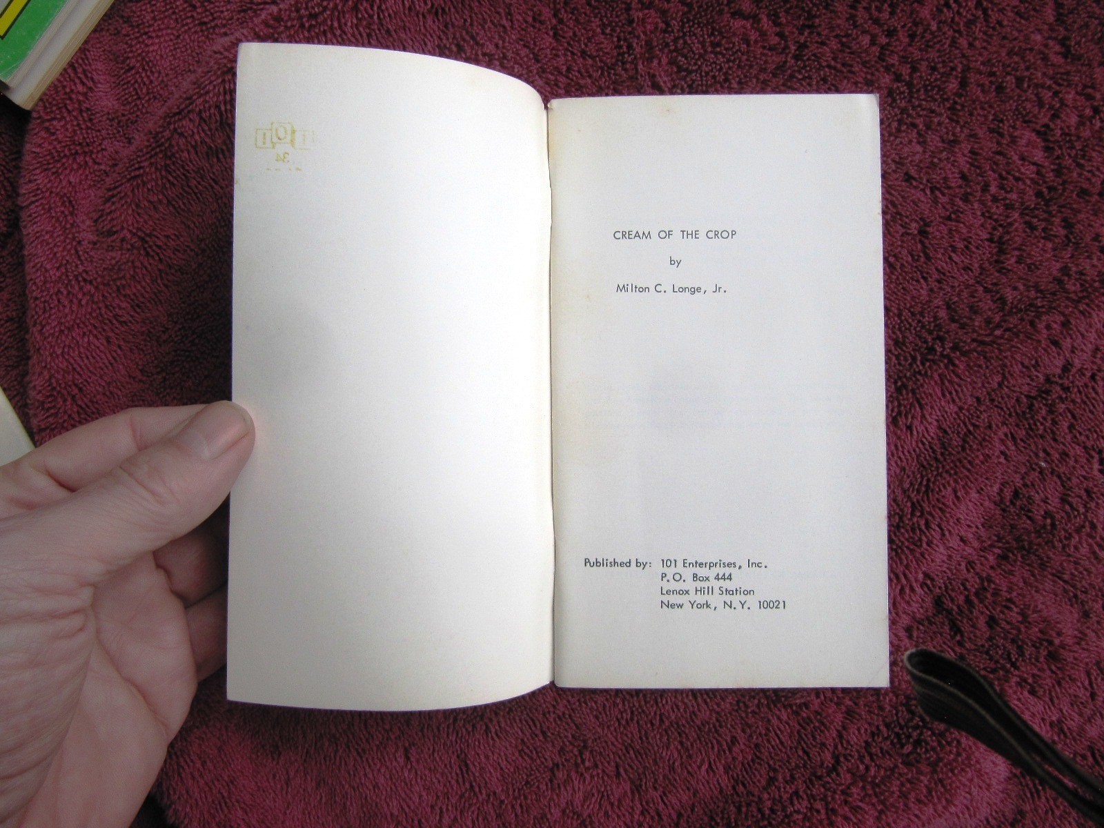 1968 GAY PULP Fiction Milton C Lounge Jr CREAM OF THE CROP 101-34 Enterprises