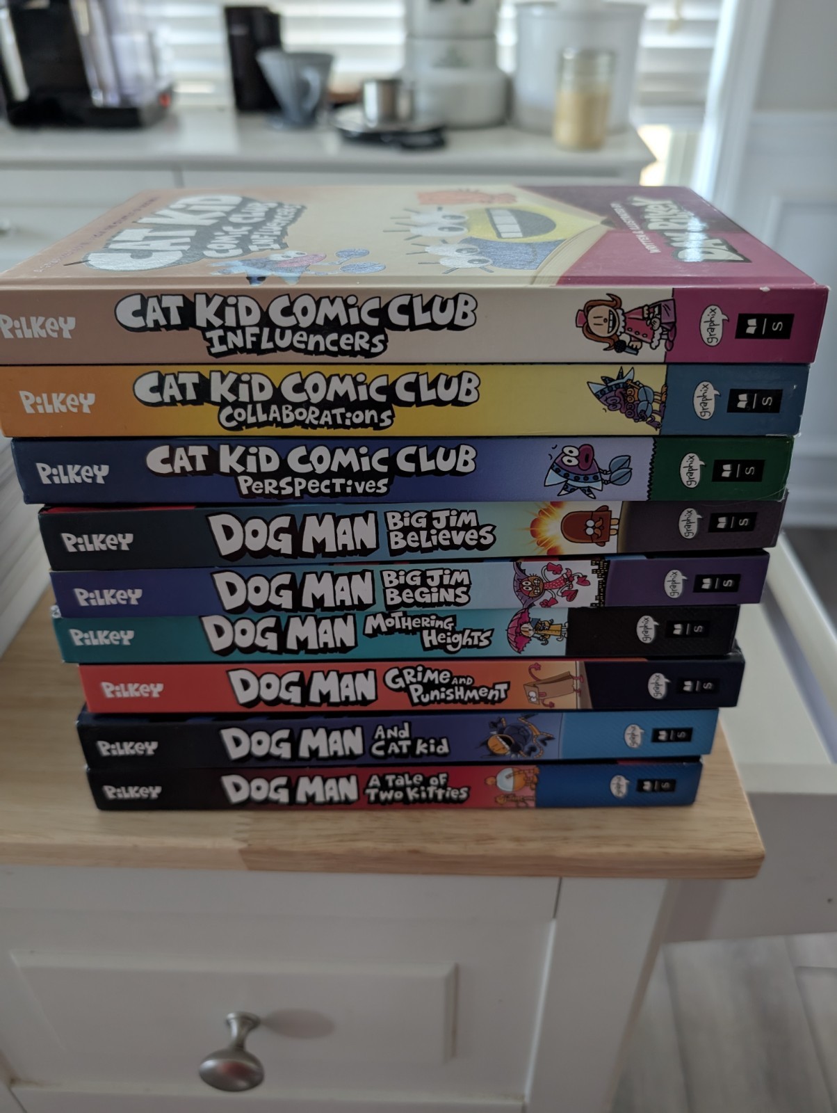 Dav Pilkey Dog Man & Cat Kid Comic Club Hardcover Graphic Novel Lot of 9