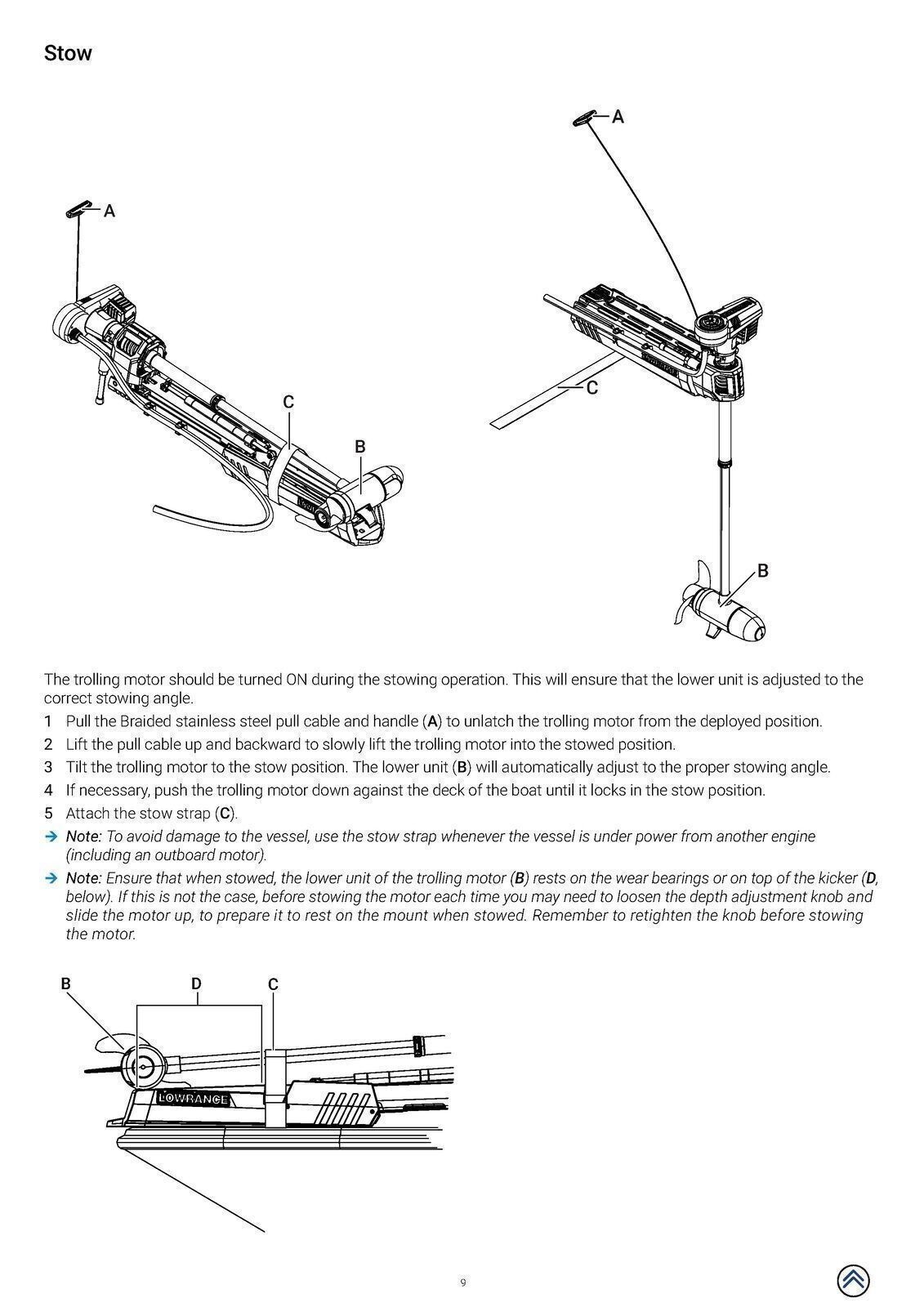 LOWRANCE Ghost Trolling Motor User Manual Instructions, BINDING & FRONT & BACK