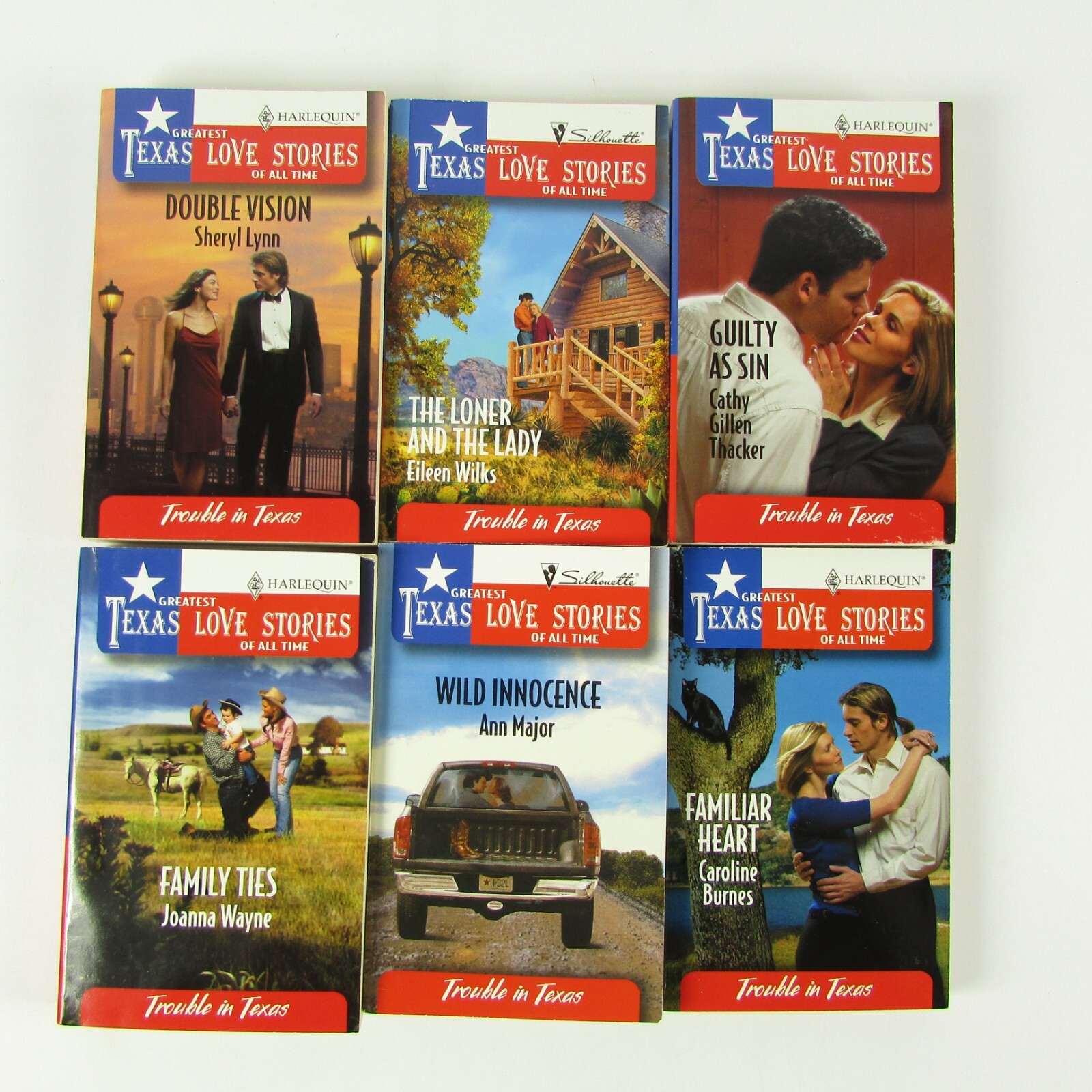 Lot of 6 Vintage Texas Love Stories Trouble In Texas Paperback Books