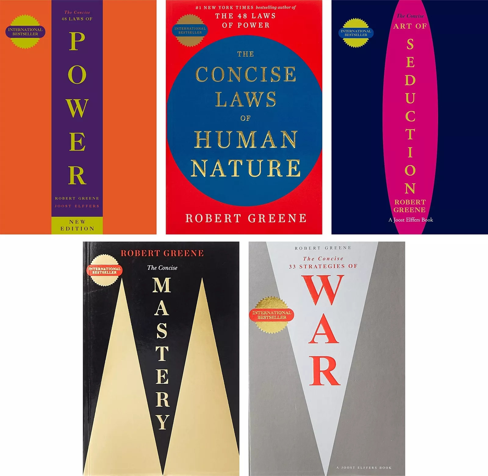 Robert Greene Collection 5 Books Set – [CONCISE]] Seduction, Power, Mastery, War