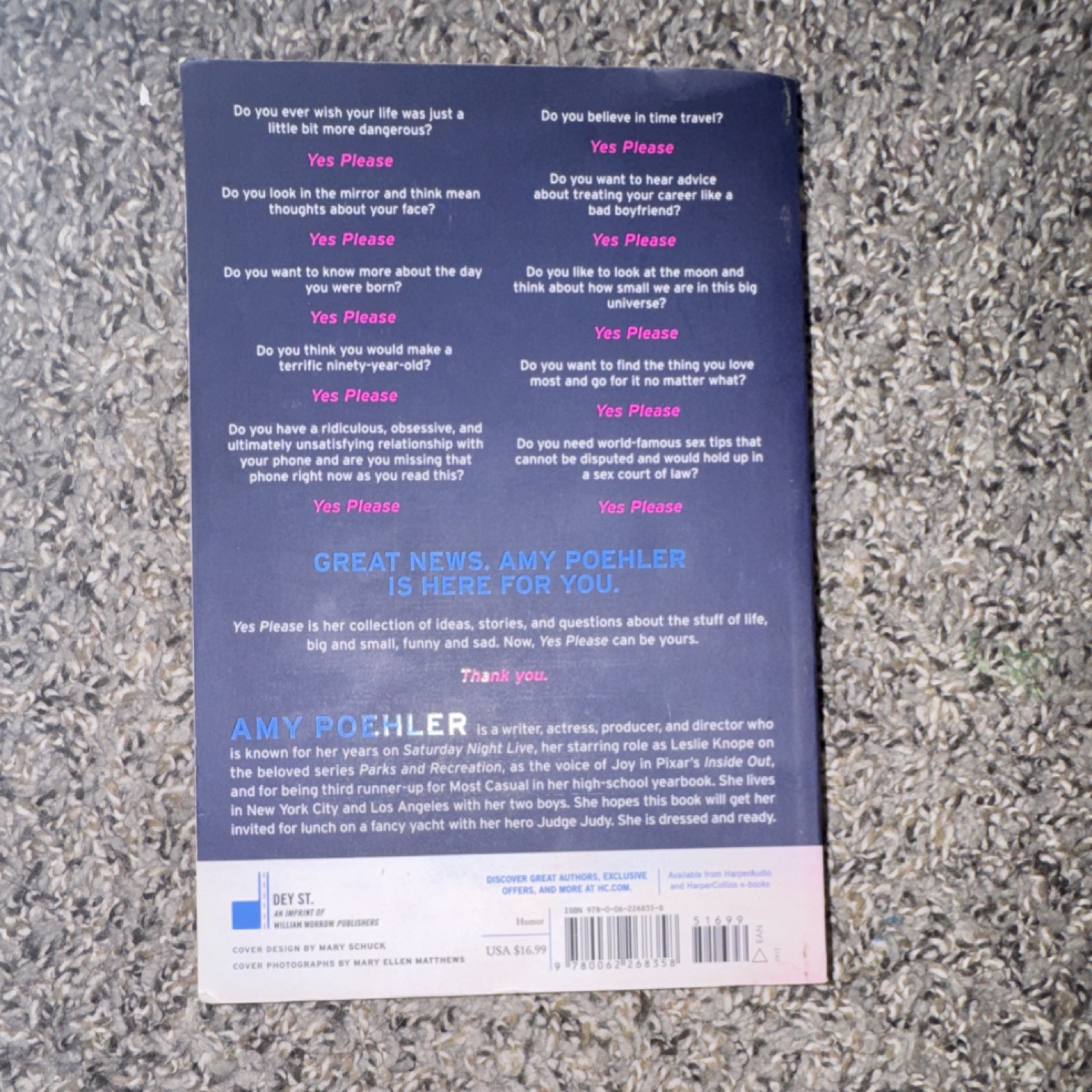 Yes Please by Amy Poehler Paperback Memoir Entertainment Humor Dey St.