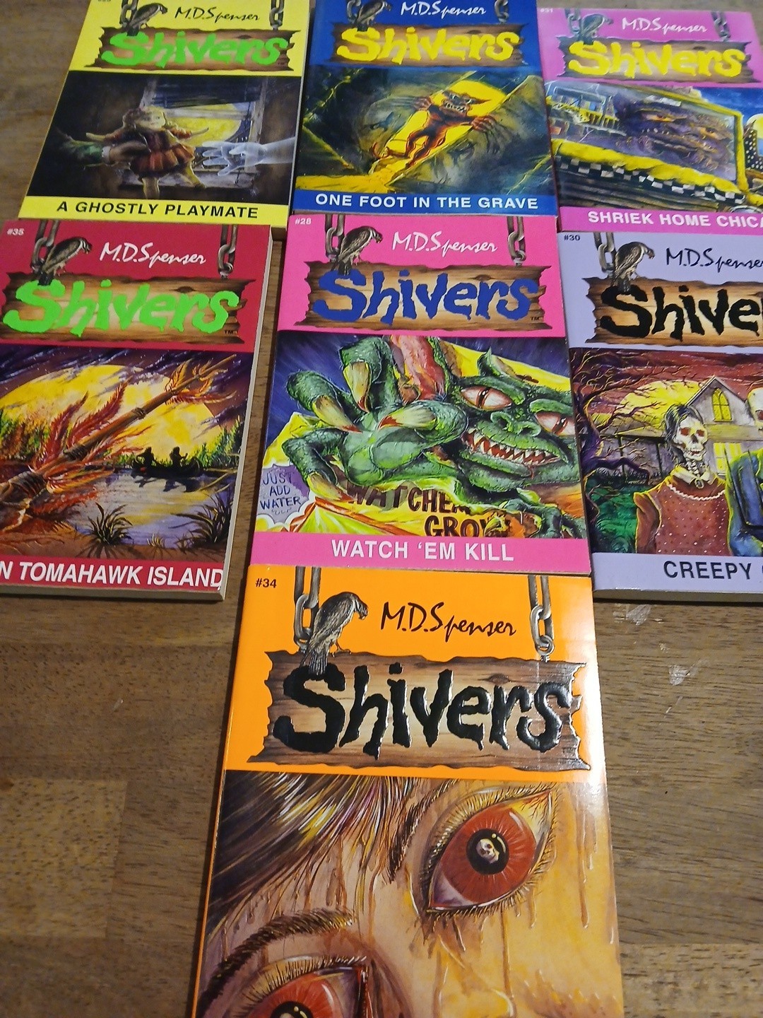 M.D. Spenser Shivers Book Lot of 7 Vintage 90s Horror Paperback Collection Rare