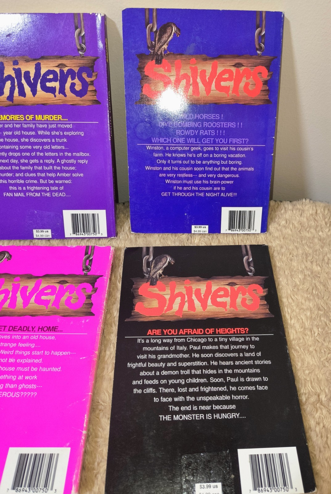 LN 1st EDITION Vintage/90s Lot of (9) Rare SHIVERS Paperback Books 1,3-6,8,10-12