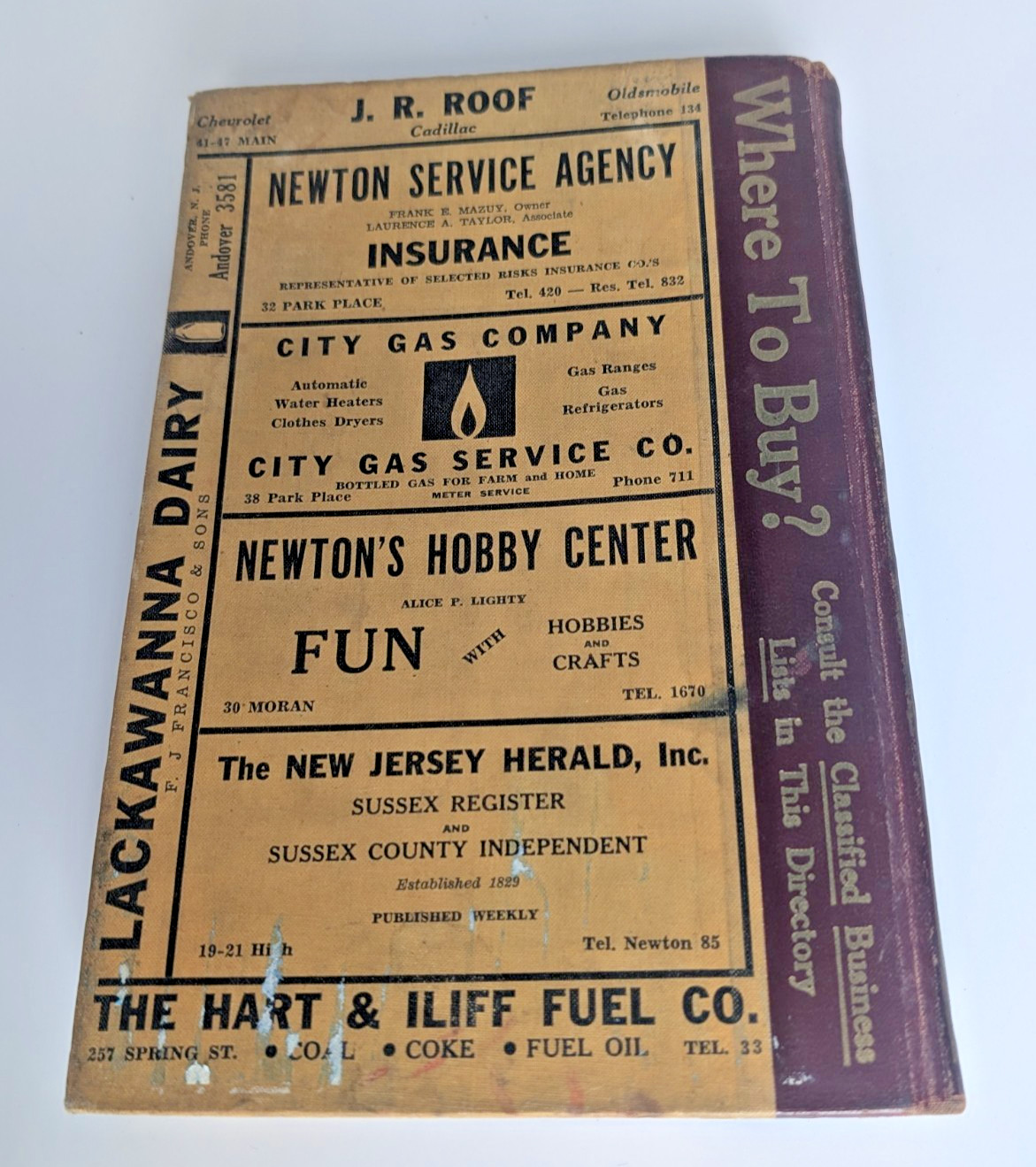Polk’s Newton NJ Directory 1954 Sussex County New Jersey City Directory