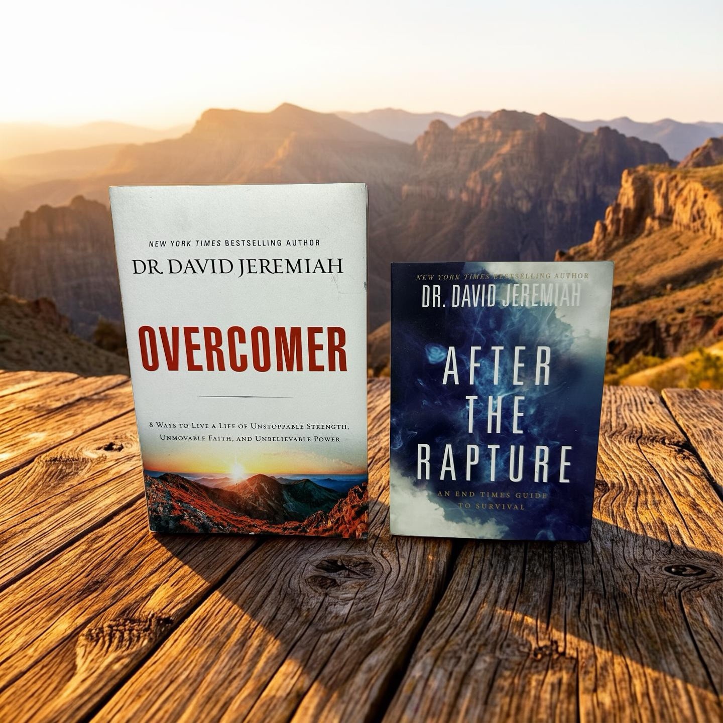 Dr. David Jeremiah 2 lot Overcomer Hardcover + After the Rapture PB Books New!