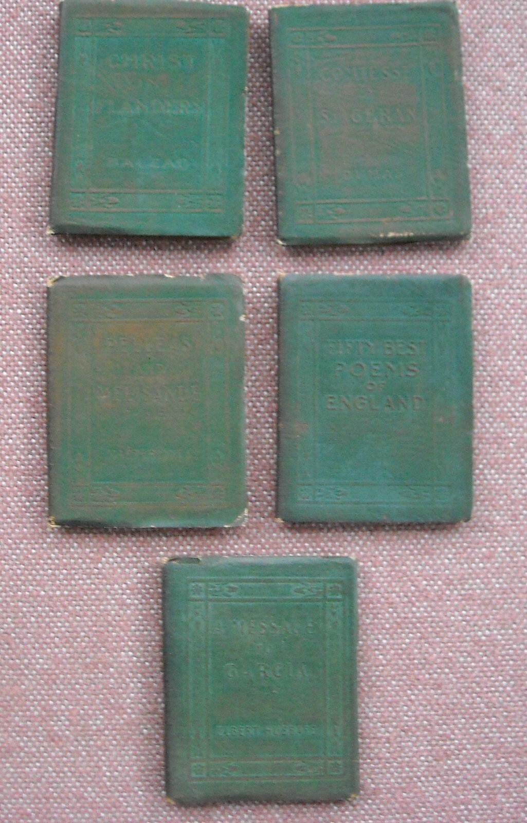 5 – Little Leather Library Books ~ MAETERLINCK – NALZAC – DUMAS – HUBBARD – POEM