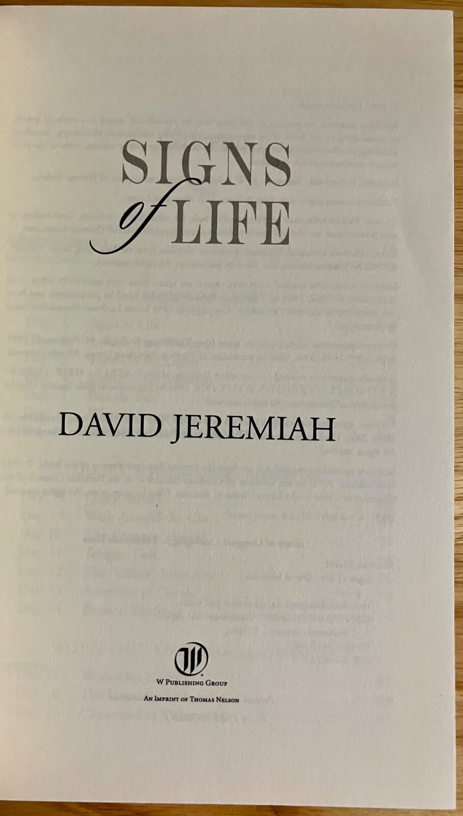 Signs of Life : Back to the Basics of Christianity by David Jeremiah Paperback