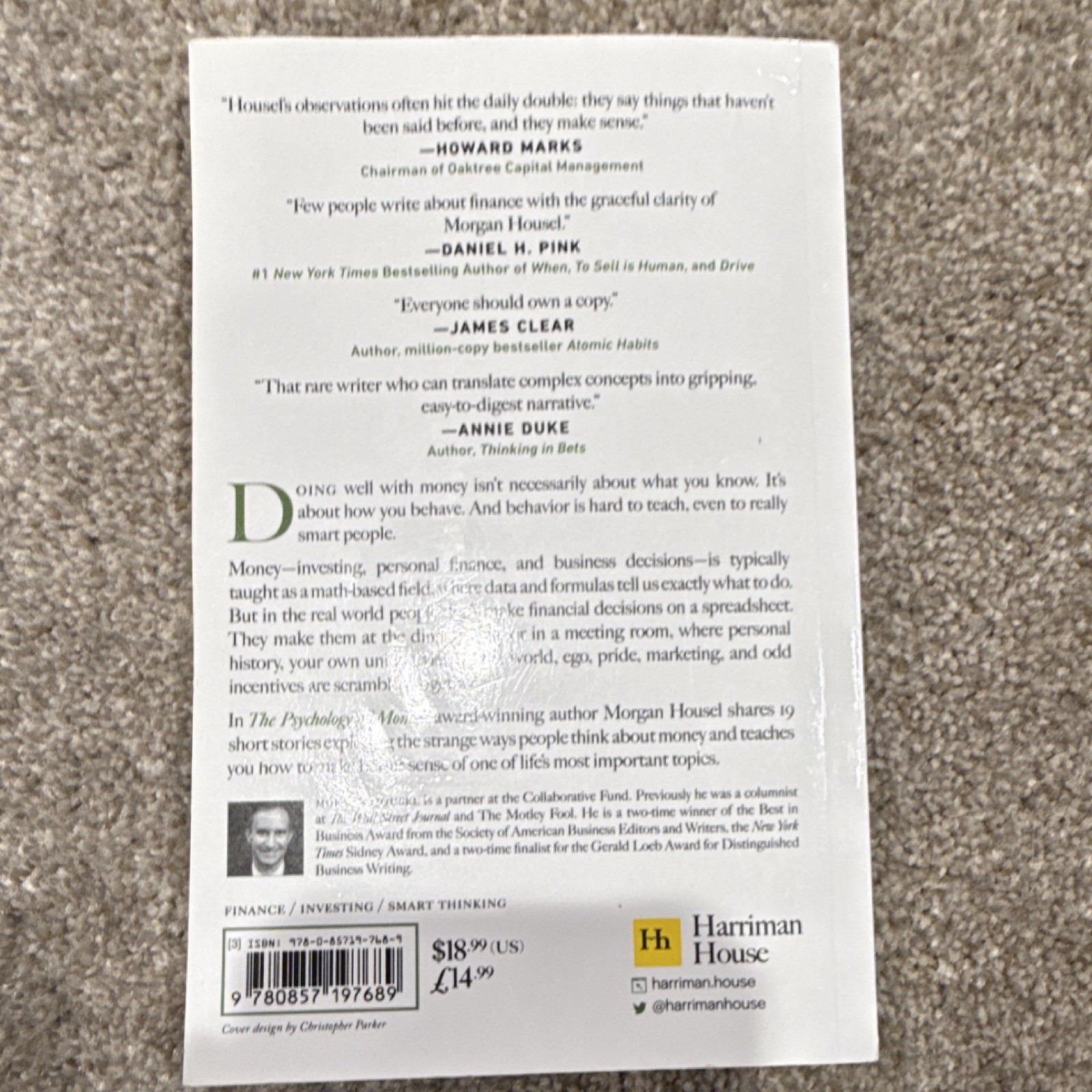 Morgan Housel The Psychology of Money Paperback Harriman House 2020 256p