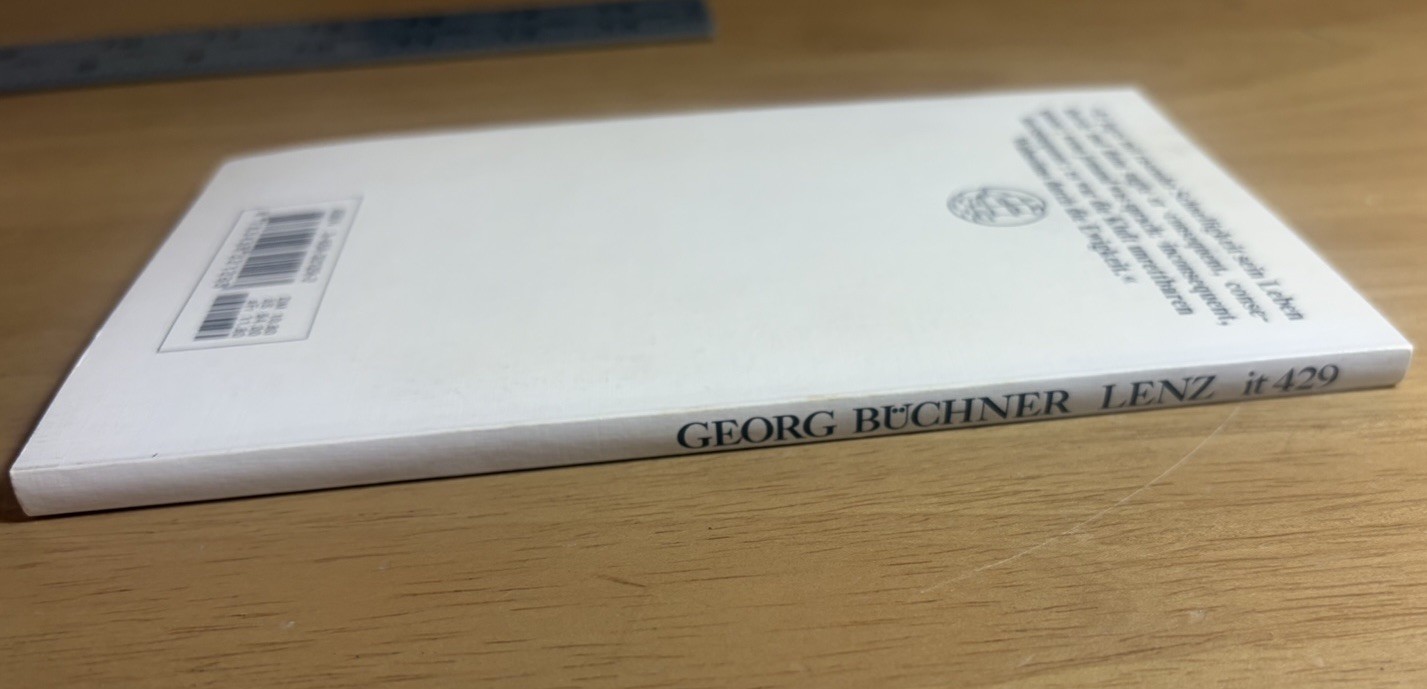 Georg Buchner Lenz 1985 Erste Auflage Insel Taschenbuch German PB VG+