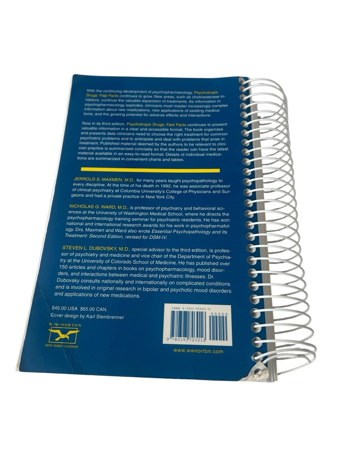 Psychotropic Drugs: Fast Facts – Spiral-bound, by Maxmen Jerrold S.; – Very Good