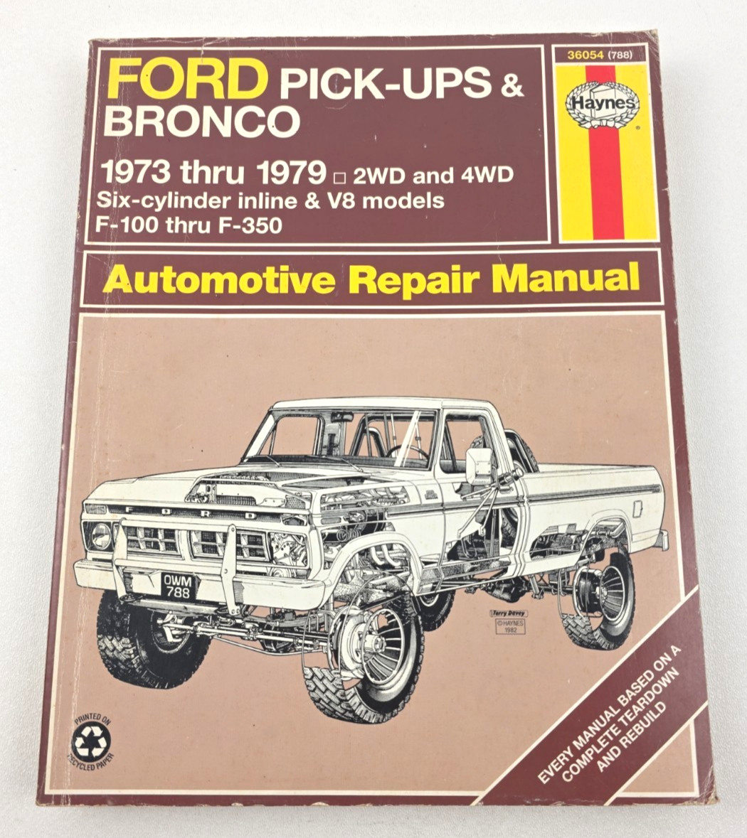 Ford Pickup Truck Bronco 1973-79 Chilton Haynes Auto Repair Manual 36054 788
