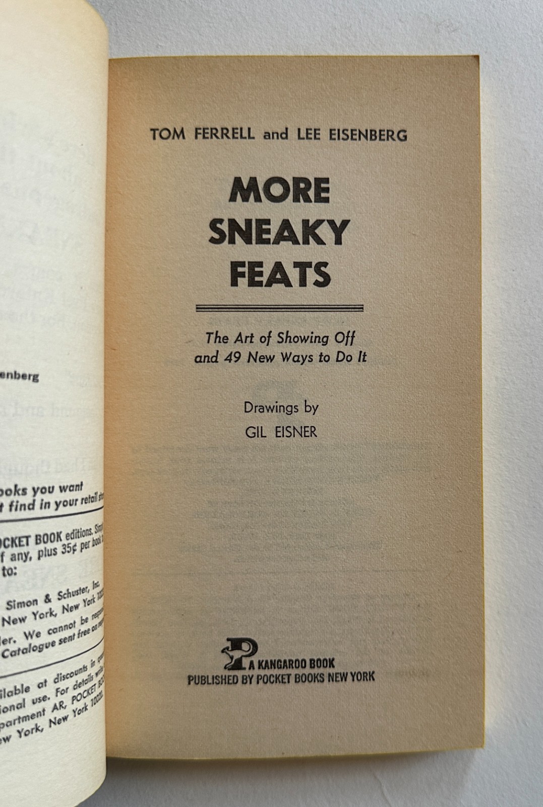Tom Ferrell/Lee Eisenberg SNEAKY FEATS & MORE SNEAKY FEATS 2 MM Paperback LOT