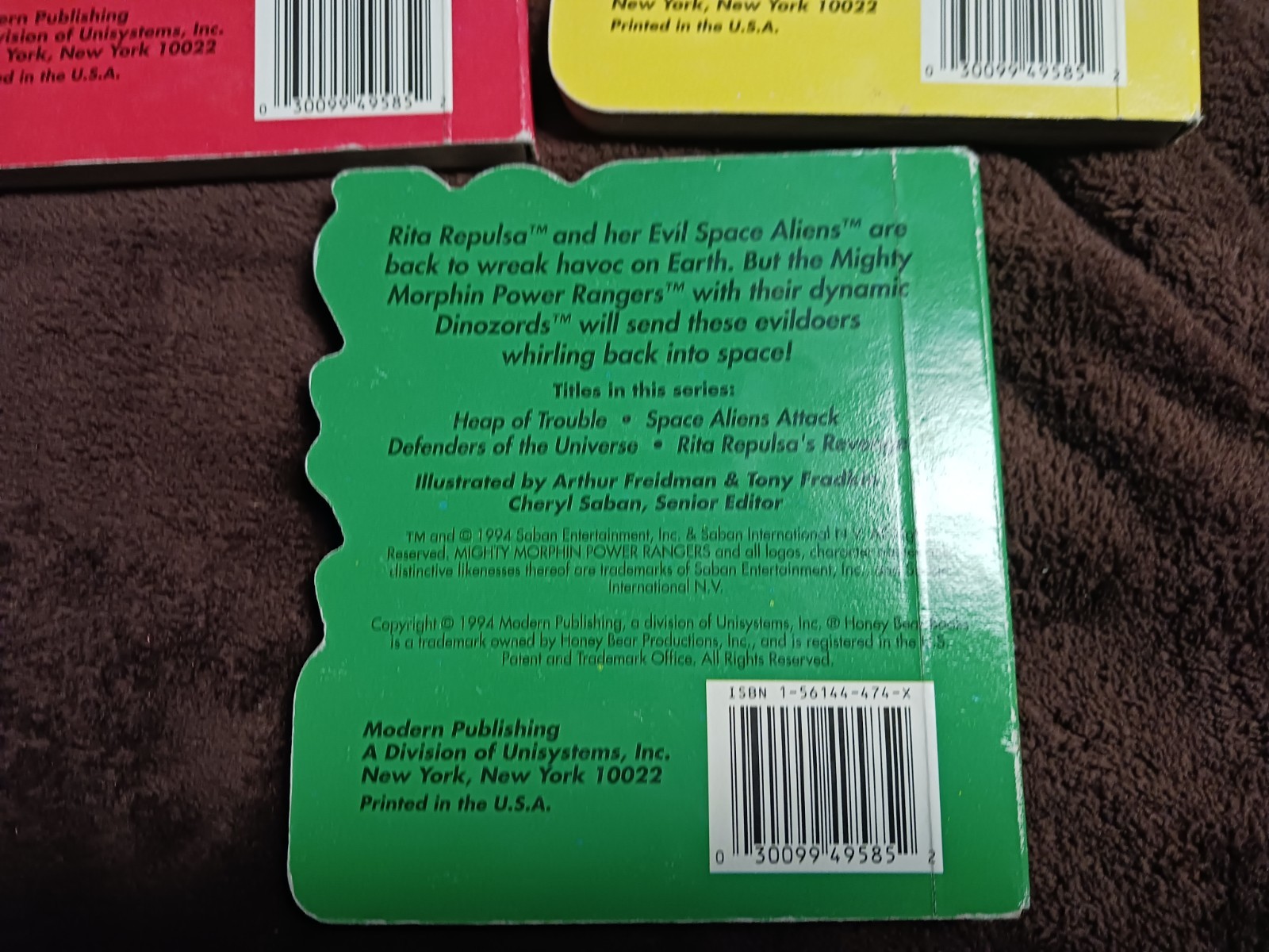 Vintage Mighty Morphin Power Rangers Honey Bear Board Books Lot Of 3 1994
