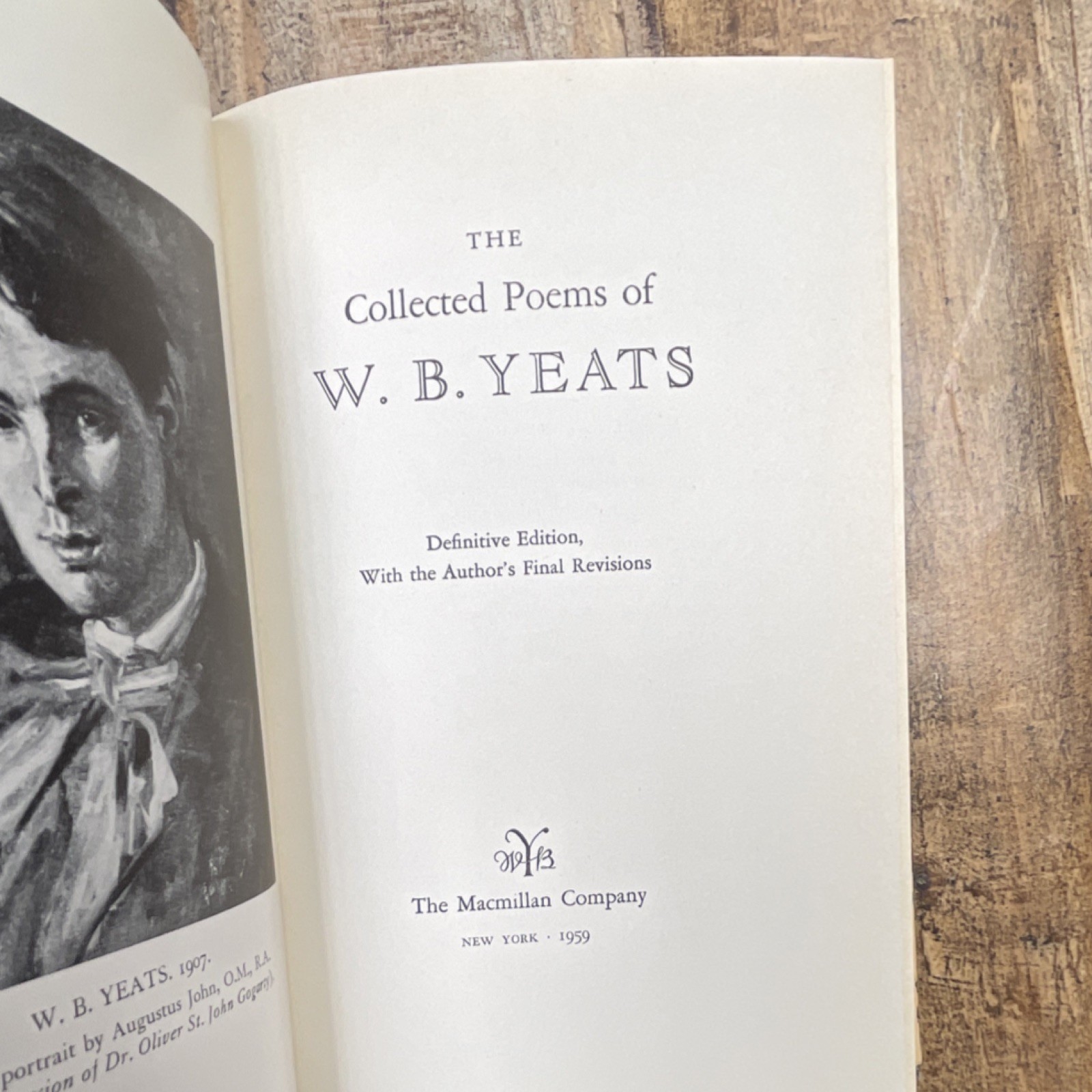 The Macmillan Company The Collected Poems of W. B. Yeats Hardcover English 1959