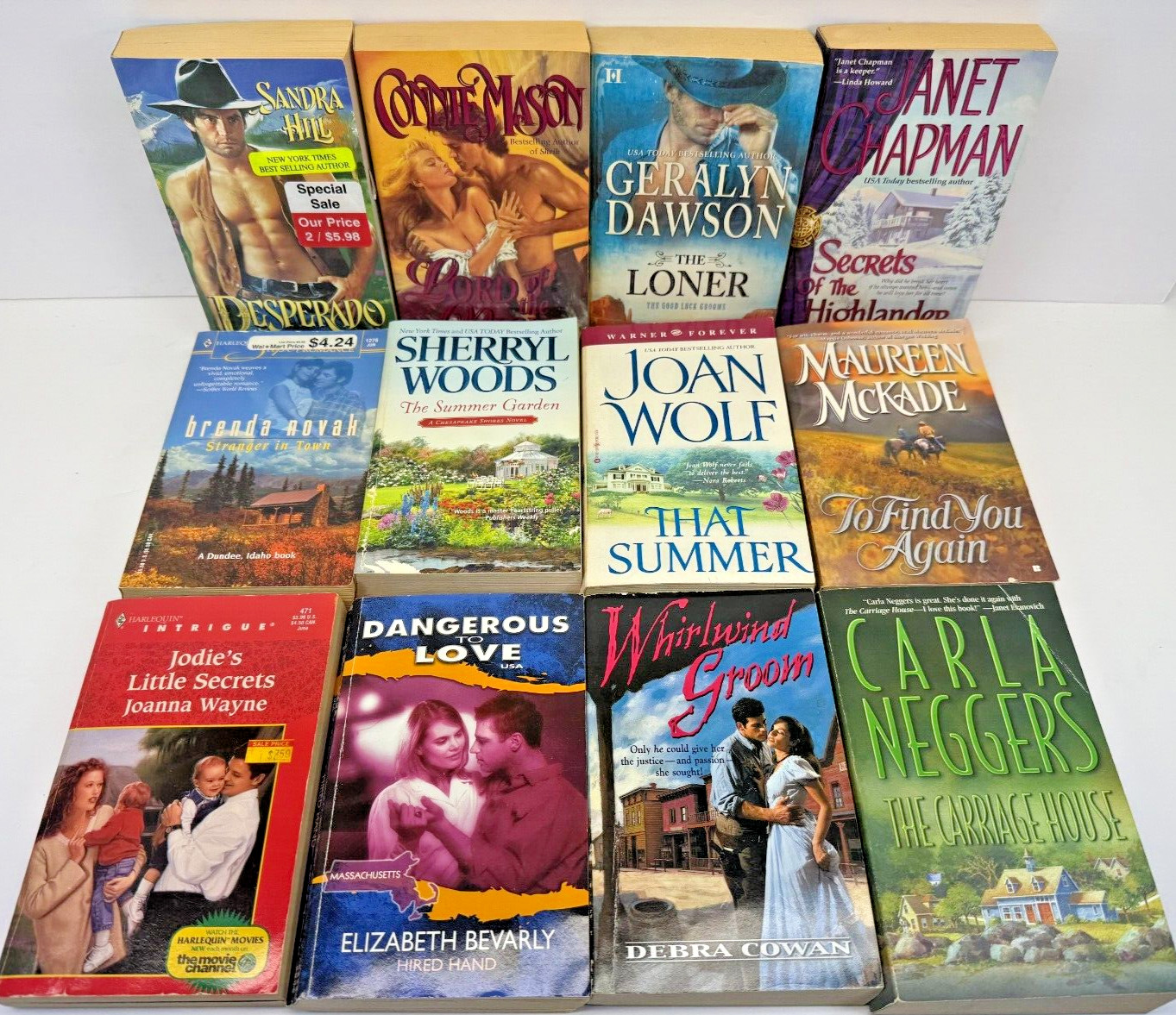Lot of 12 Historical Romance Paperbacks Books Novels Mixed Authors Genres Titles