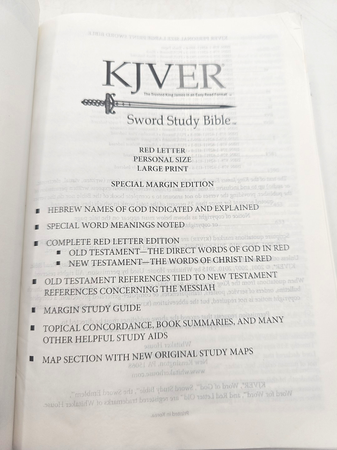 KJVER Sword Study Bible Special Margin Edition Paperback King James Easy Read