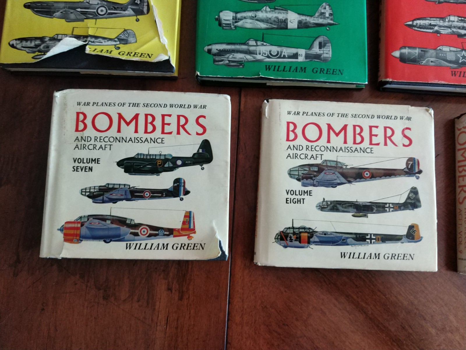 Mixed Lot 9x William Green – Fighters Flying Boats Bombers WWII (missing Vol 6)
