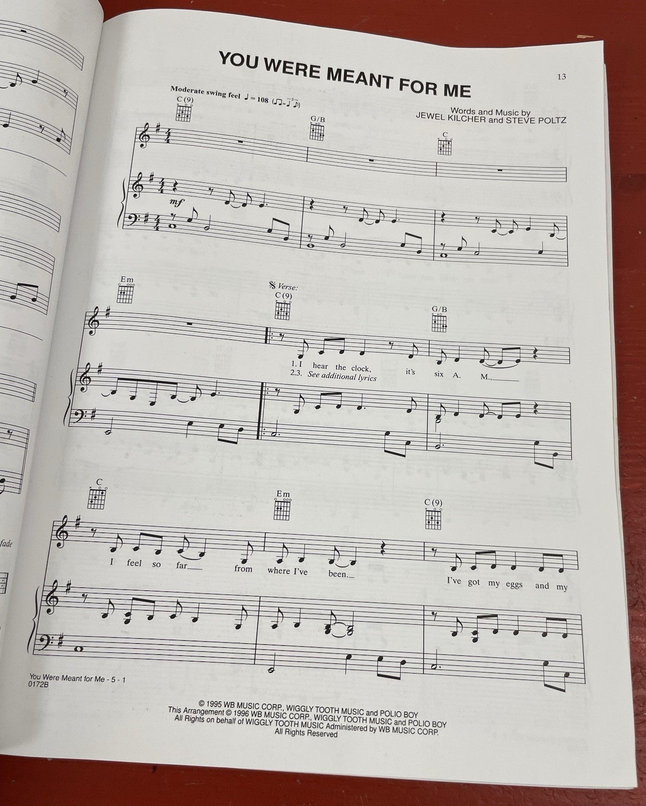 Jewel Pieces of You Songbook Sheet Music Piano Vocal Chords VTG Paperback 1997