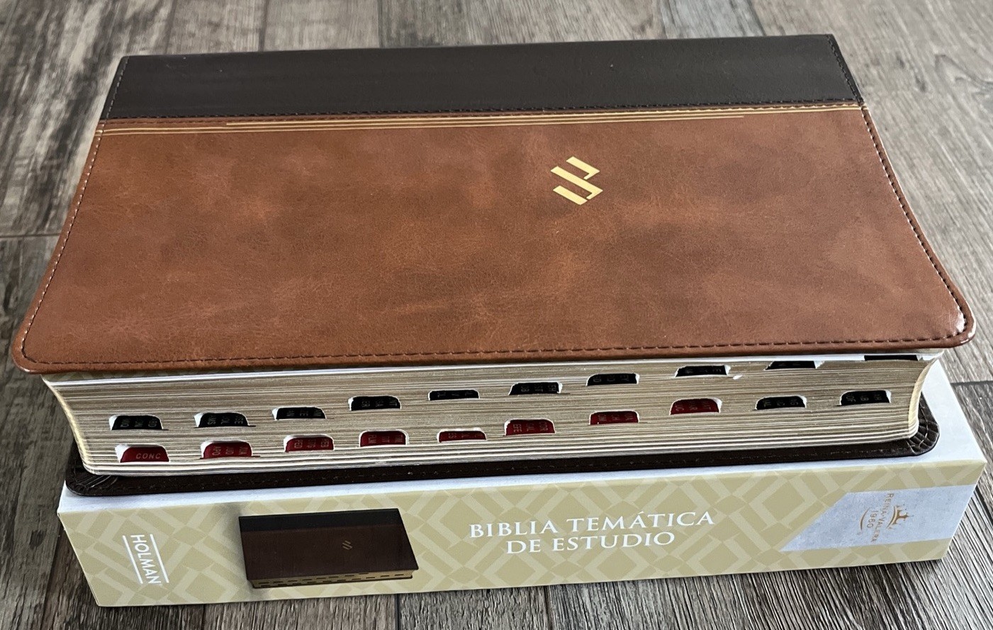 Biblia tematica RVR 1960 de Estudio, Marrón OscuroPiel Fabricada indice