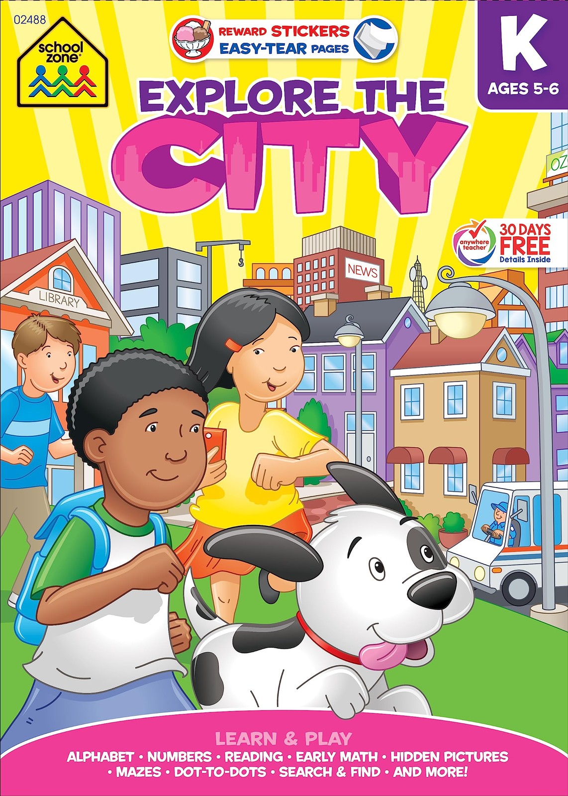 School Zone Explore the City Kindergarten Learning Workbook: 240 Pages, Stic…