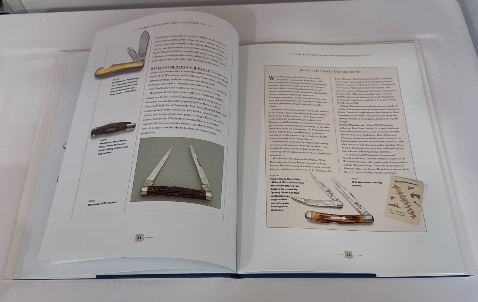 Pocket Knives Guide By Bernard Levine. 1993 Hardcover 80 Pages Pre Owned