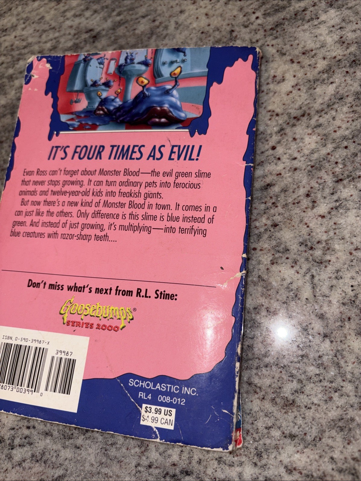 Goosebumps Book R.L. Stine #62 Monster Blood 4 Original Series