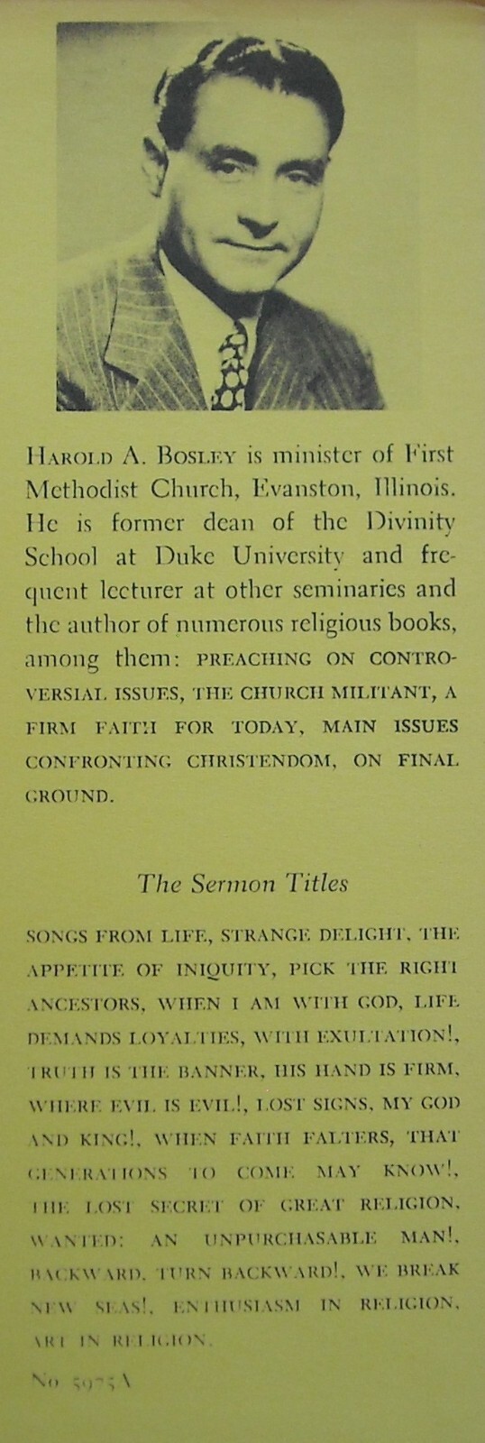 SERMONS ON THE PSALMS ~ HAROLD A BOSLEY ~ HARDBACK ~ 1956 ~ VG