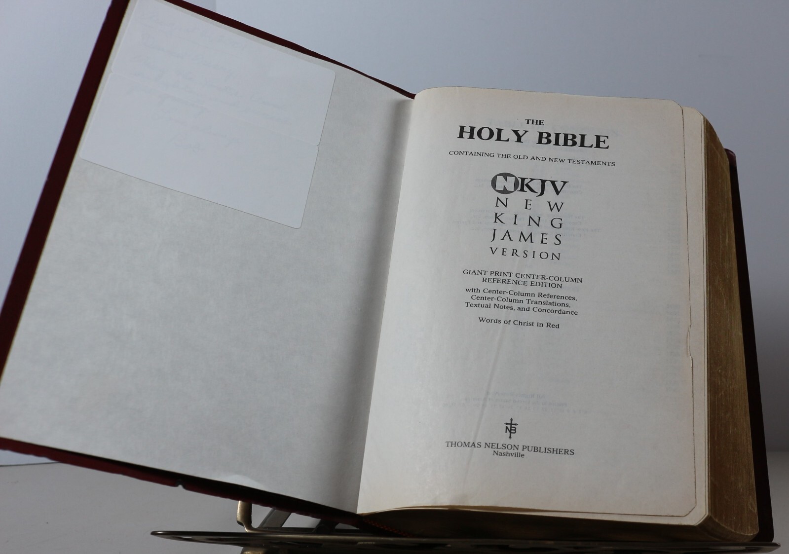 Holy Bible New King James Version Giant Print Center Column Reference Edition