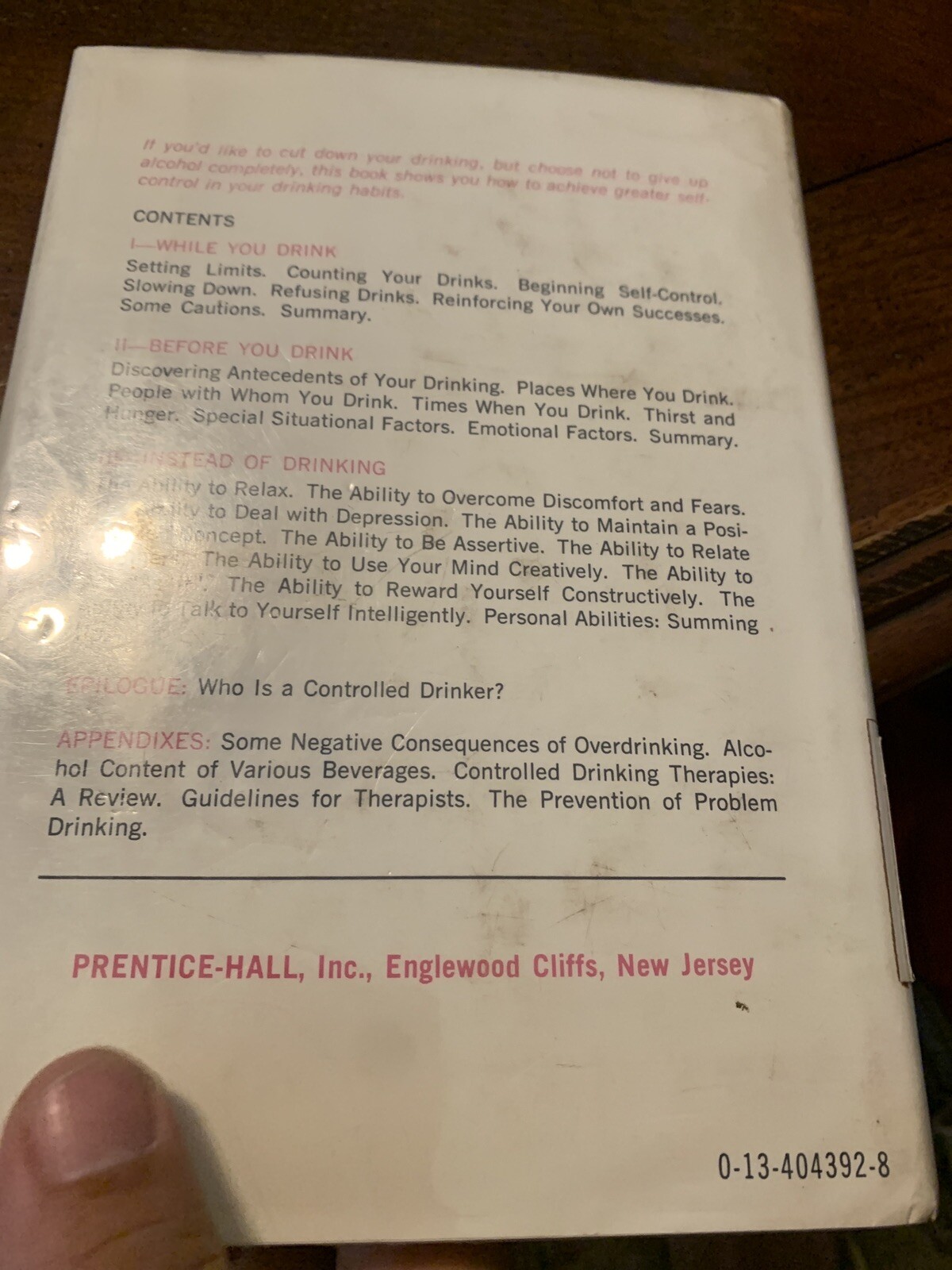 HOW TO CONTROL YOUR DRINKING By William R. Miller & Ricardo F. Munoz Hardcover