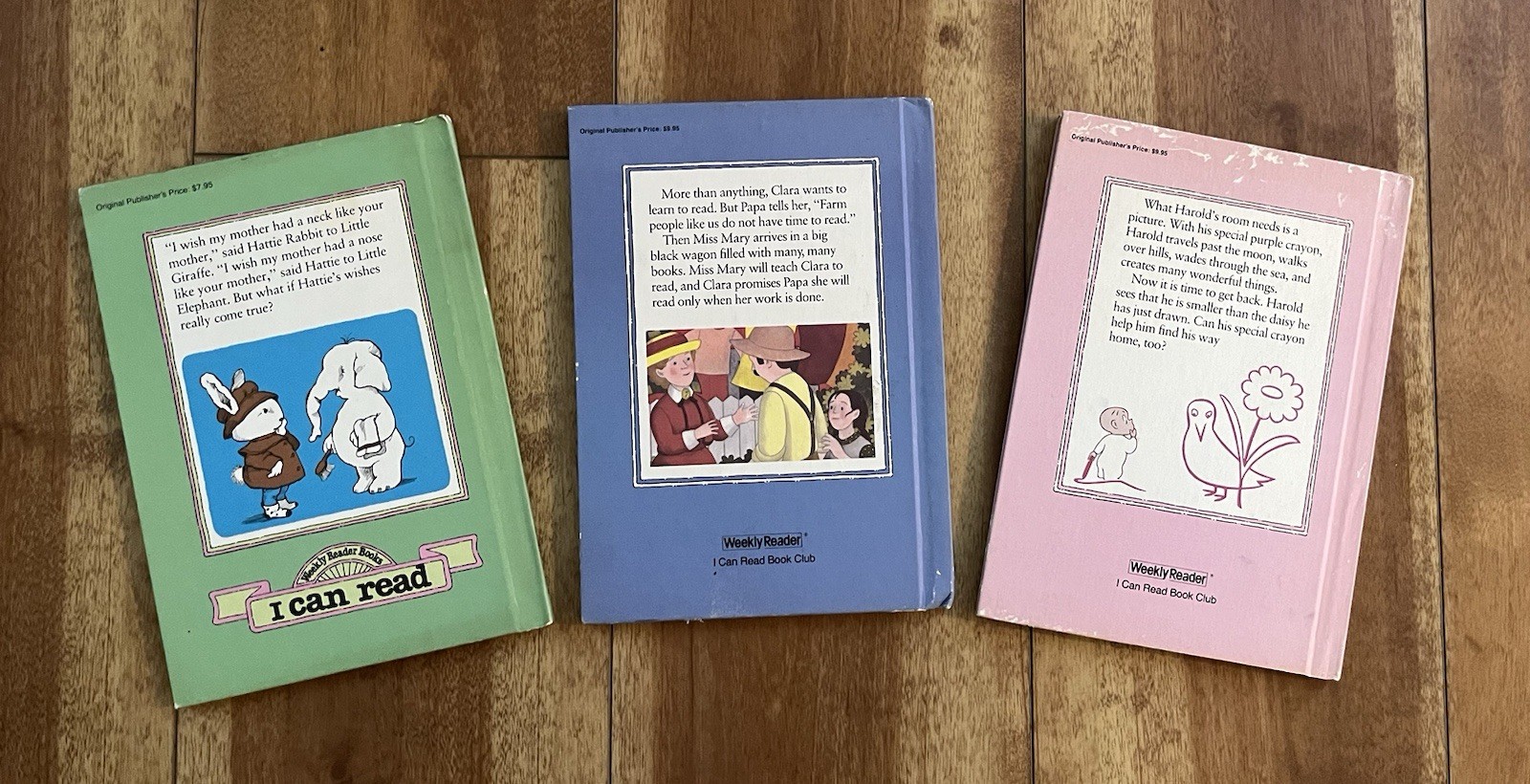 VTG Lot of 3 – Picture for Harold’s Room/Hattie Rabbit/Clara & the Bookwagon