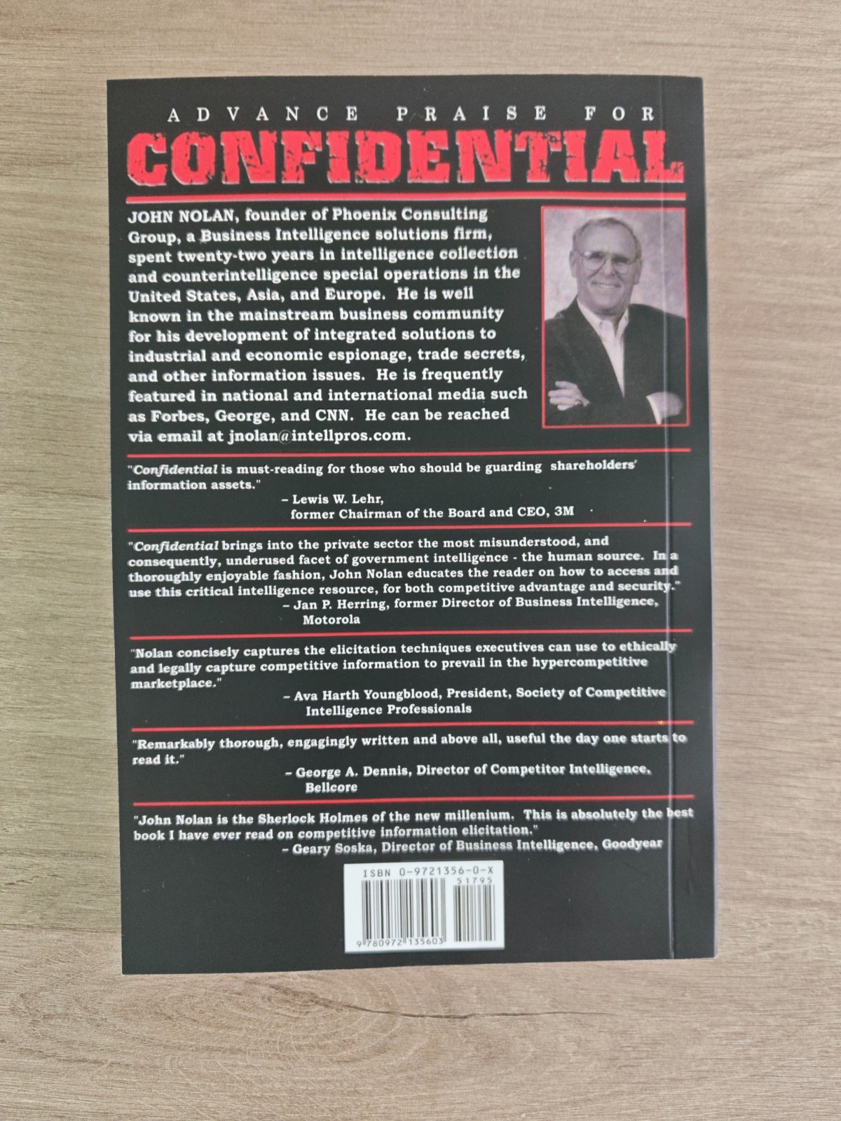 John Nolan CONFIDENTIAL: BUSINESS SECRETS, GETTING THEIRS -OUT OF PRINT – First