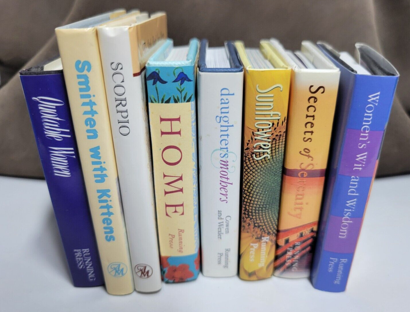 8- Mini-Hardback Books w/ Dust Jackets Sunflowers, Home, Quotable Women & More