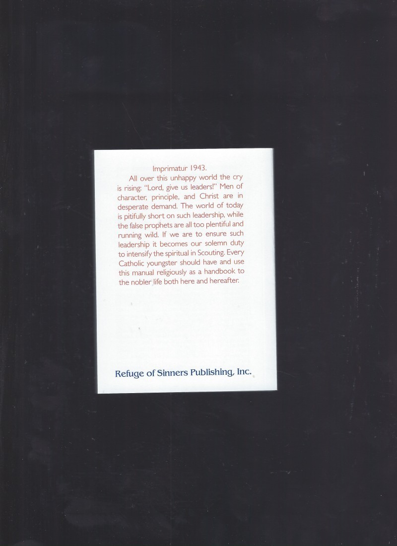 A Catholic Manual for Scouts NEW Small Softcover Book of 110 pages