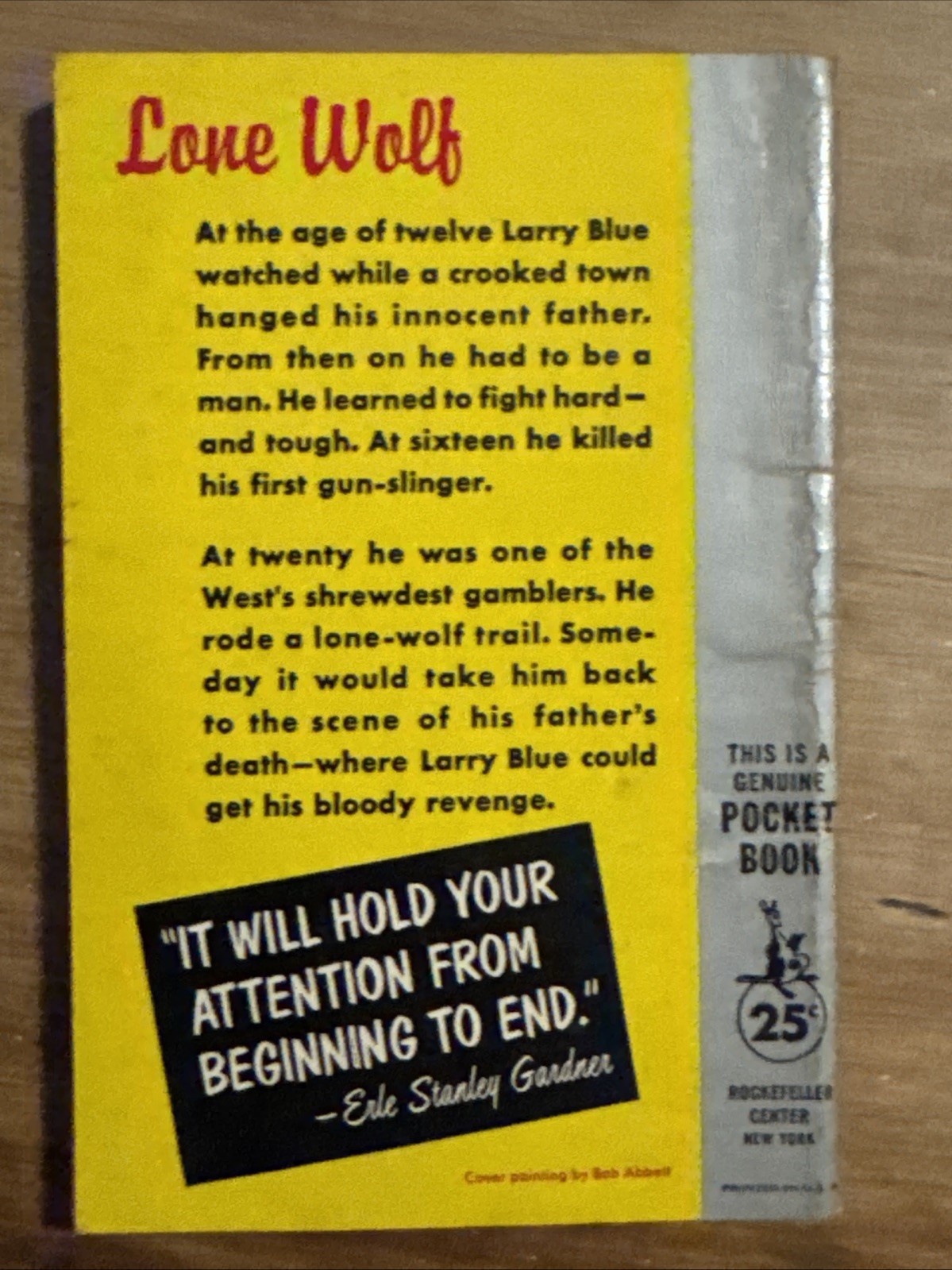 BENNETT FOSTER Westerns LONE WOLF 1957 1st POCKET BOOK EDITION OF 1938 NOVEL