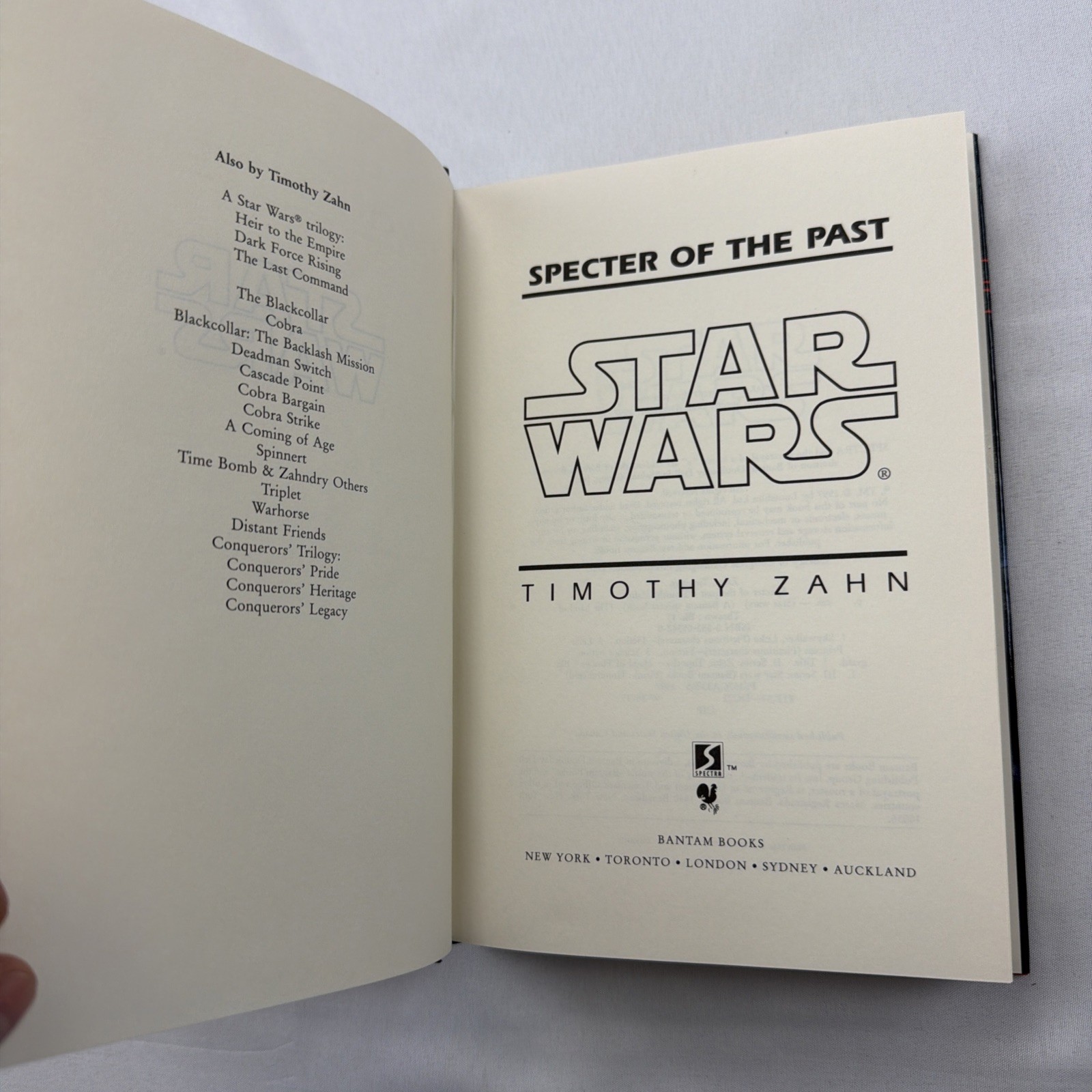 Star Wars Spectre of the Past Vision Future Zahn First 1st Edition Hardcover Set