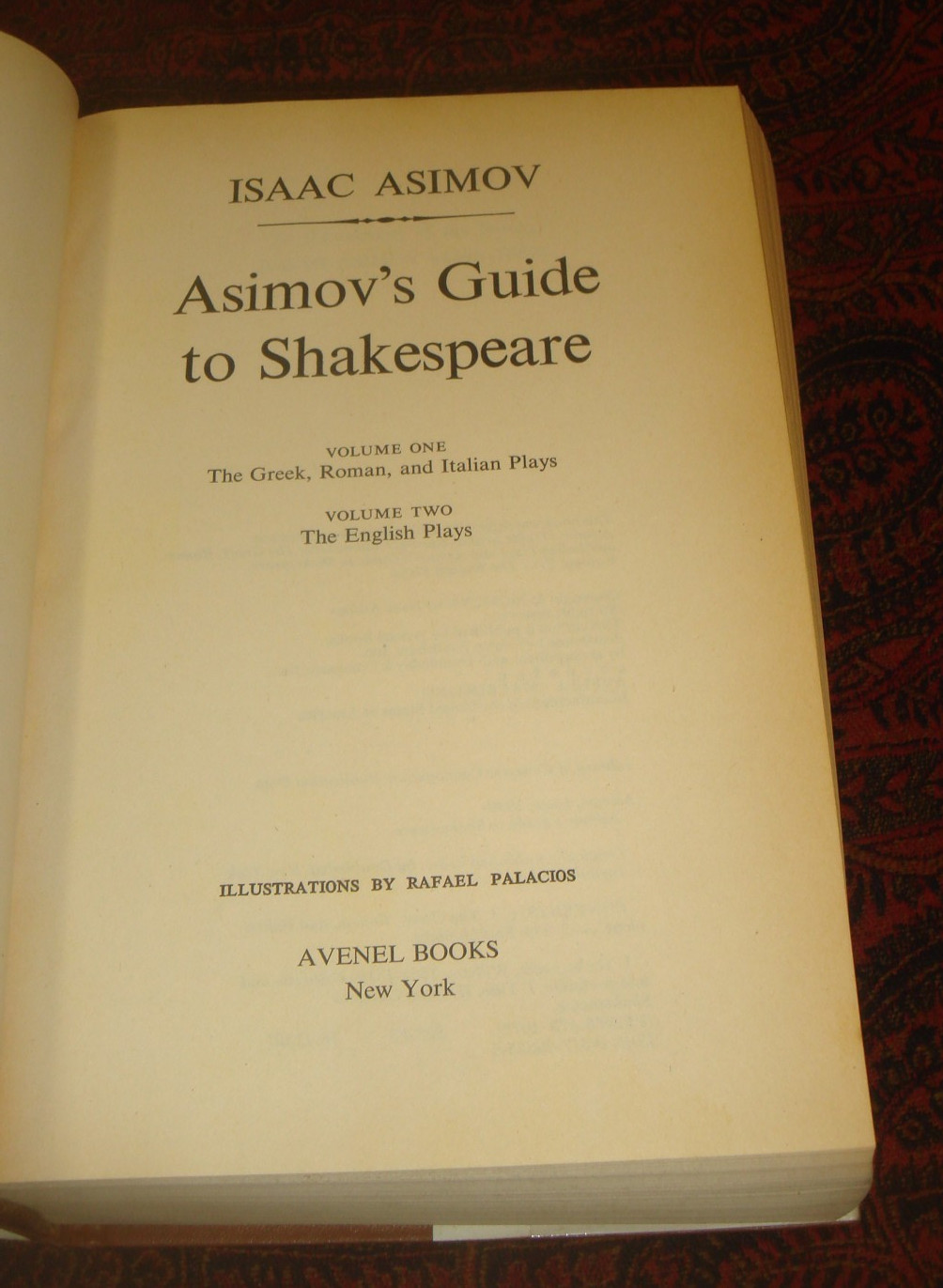 Asimov’s Guide to Shakespeare by Isaac Asimov 1978 HC/DJ Avenel 1978 -1536 pages