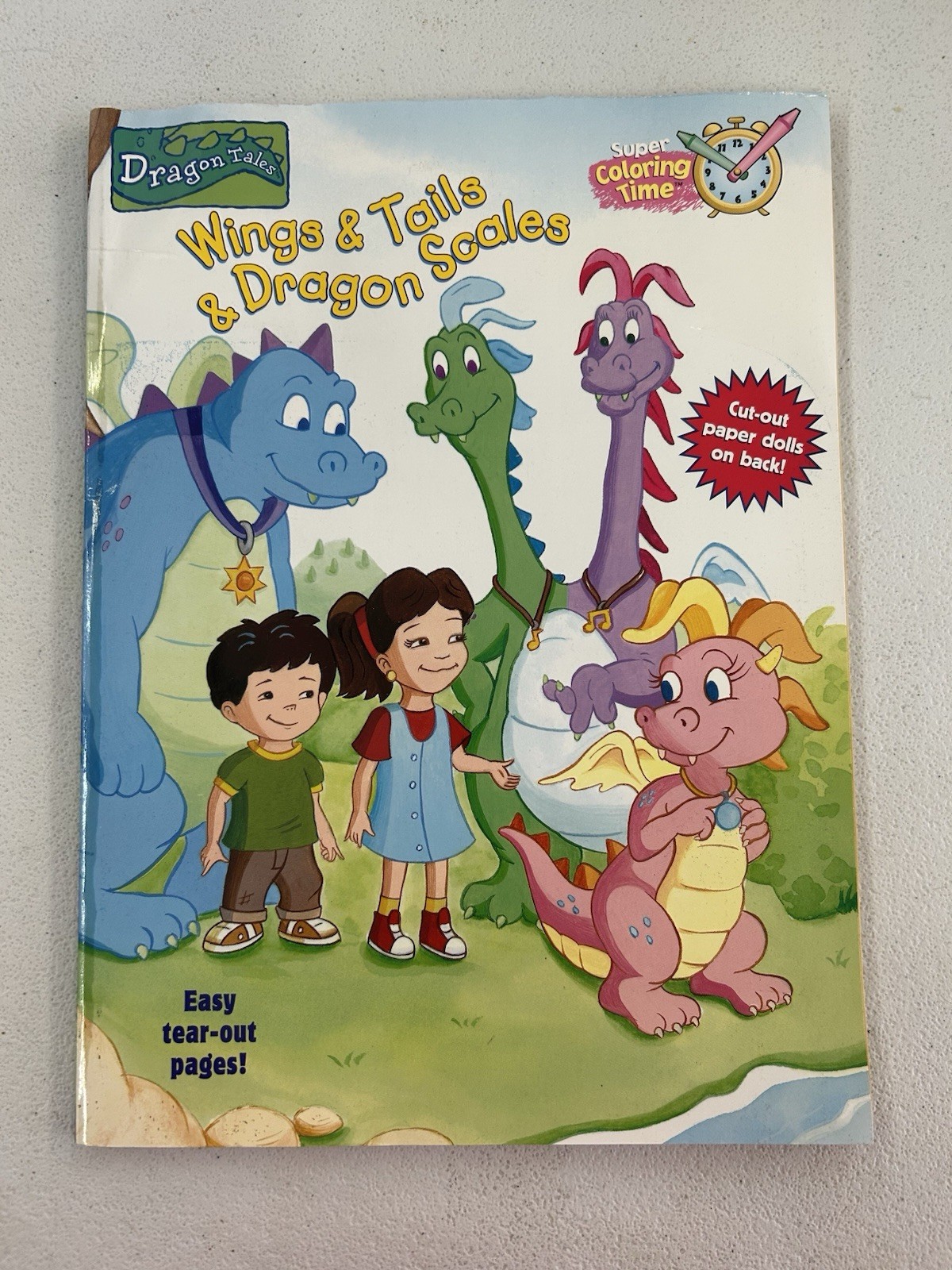 Vintage Dragon Tales Wings & Tails Coloring Activity Book Cut Out Doll Y2K