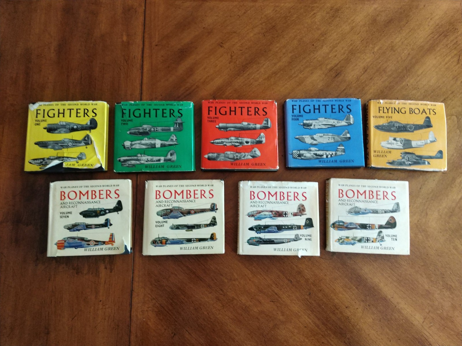 Mixed Lot 9x William Green – Fighters Flying Boats Bombers WWII (missing Vol 6)