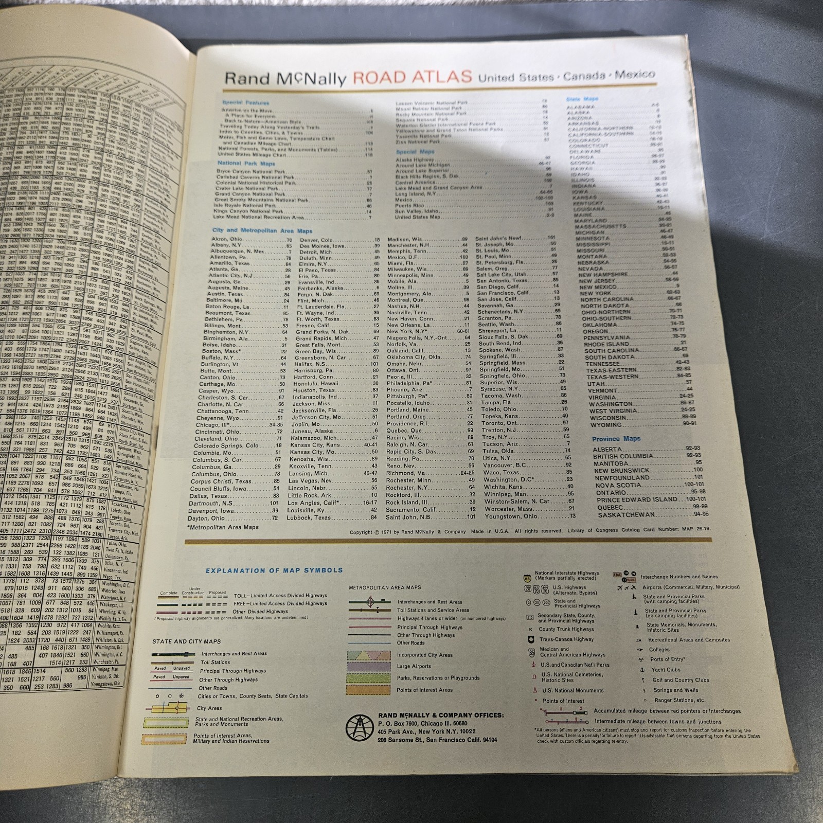 Mayflower Rand McNally Road Atlas US Canada Mexico Map 1971 National Parks