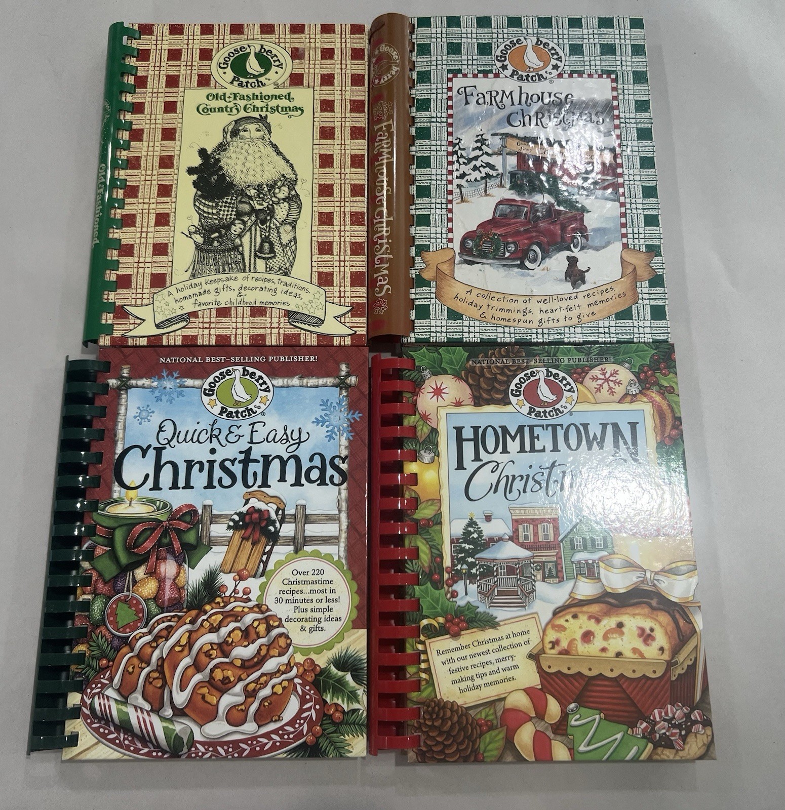 Goose Berry Patch Christmas Holidays Cookbooks Lot Of 4 Spiral Bound