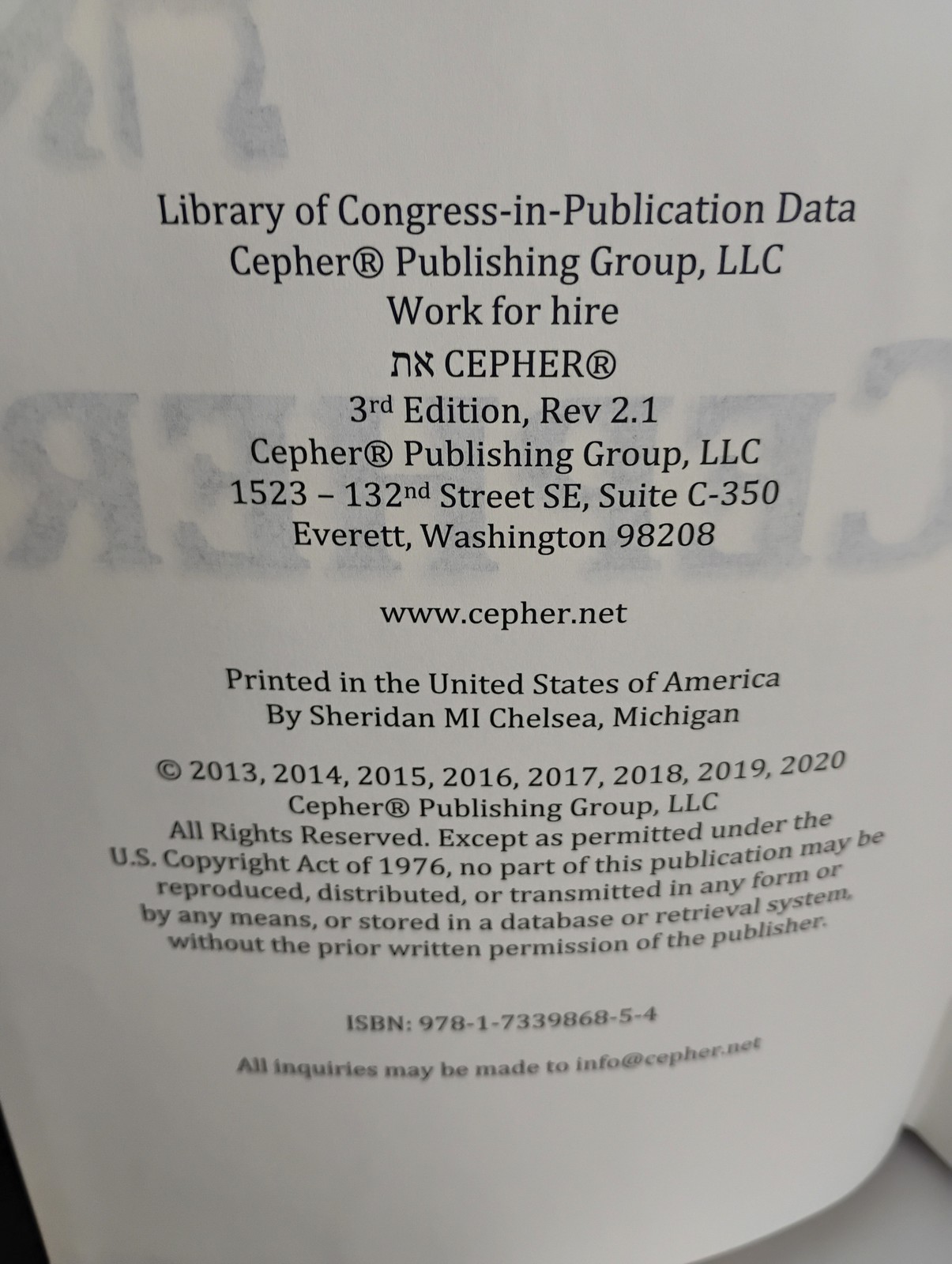 Cepher 3rd Edition