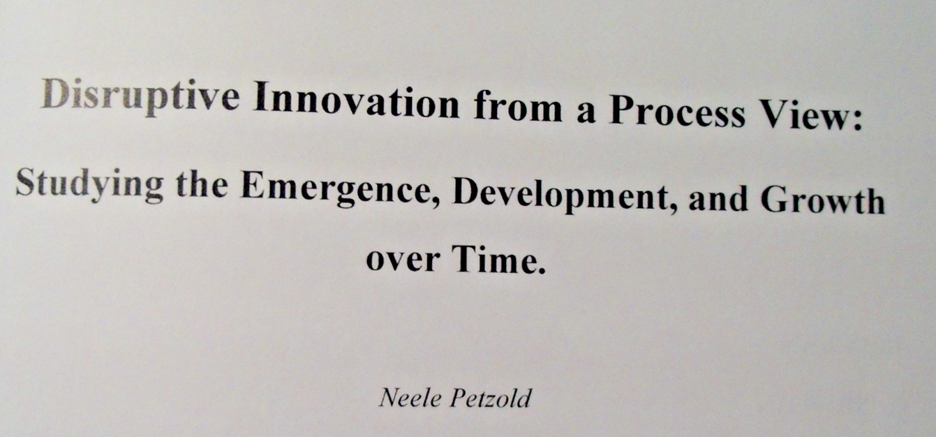 Disruptive Innovation From A Process View von Neele Petzold