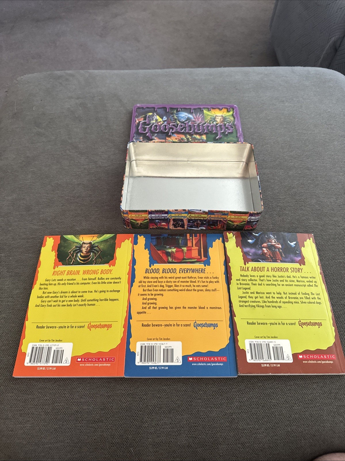 Goosebumps Books Tin Set 25th Anniversary Retro. 3 Of 5 Books Included.