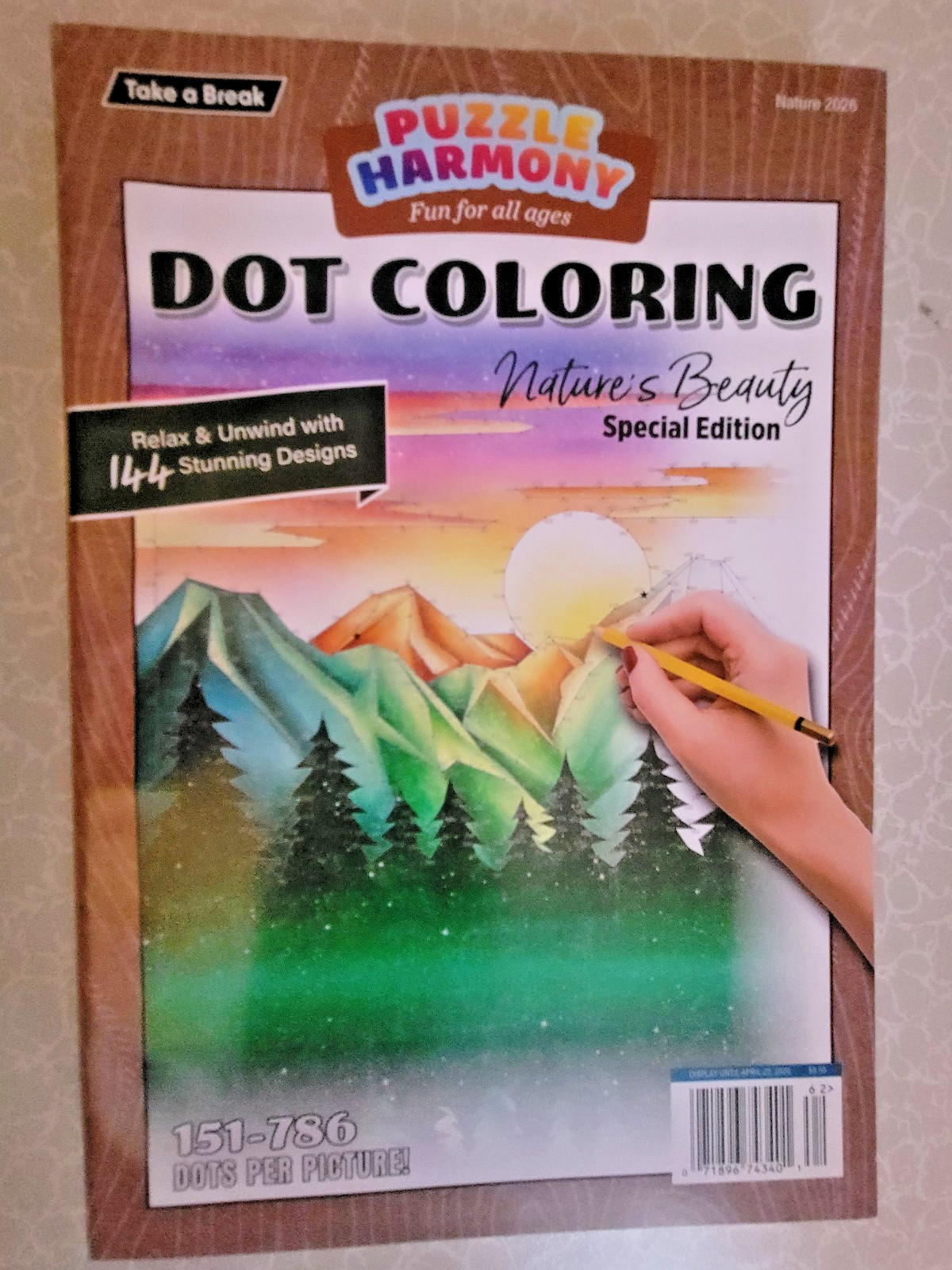 Puzzle Harmony Dot Coloring-Take-A-Break- 144 Dot-to-Dot Stunning Nature Designs