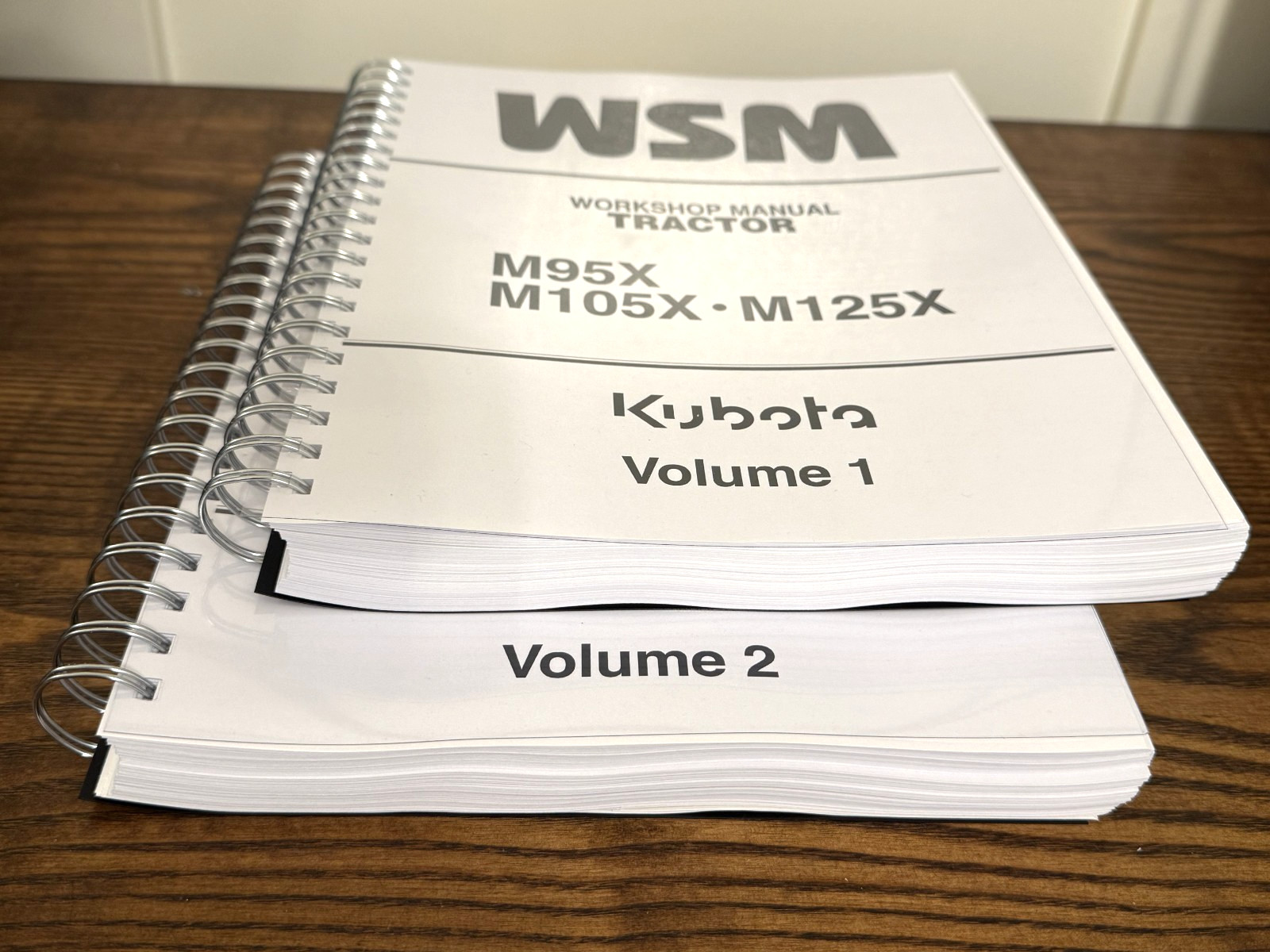 KUBOTA M95X M105X M125X WORKSHOP MANUAL, COIL BINDING – TOUGH JACKET – FOLDOUTS!