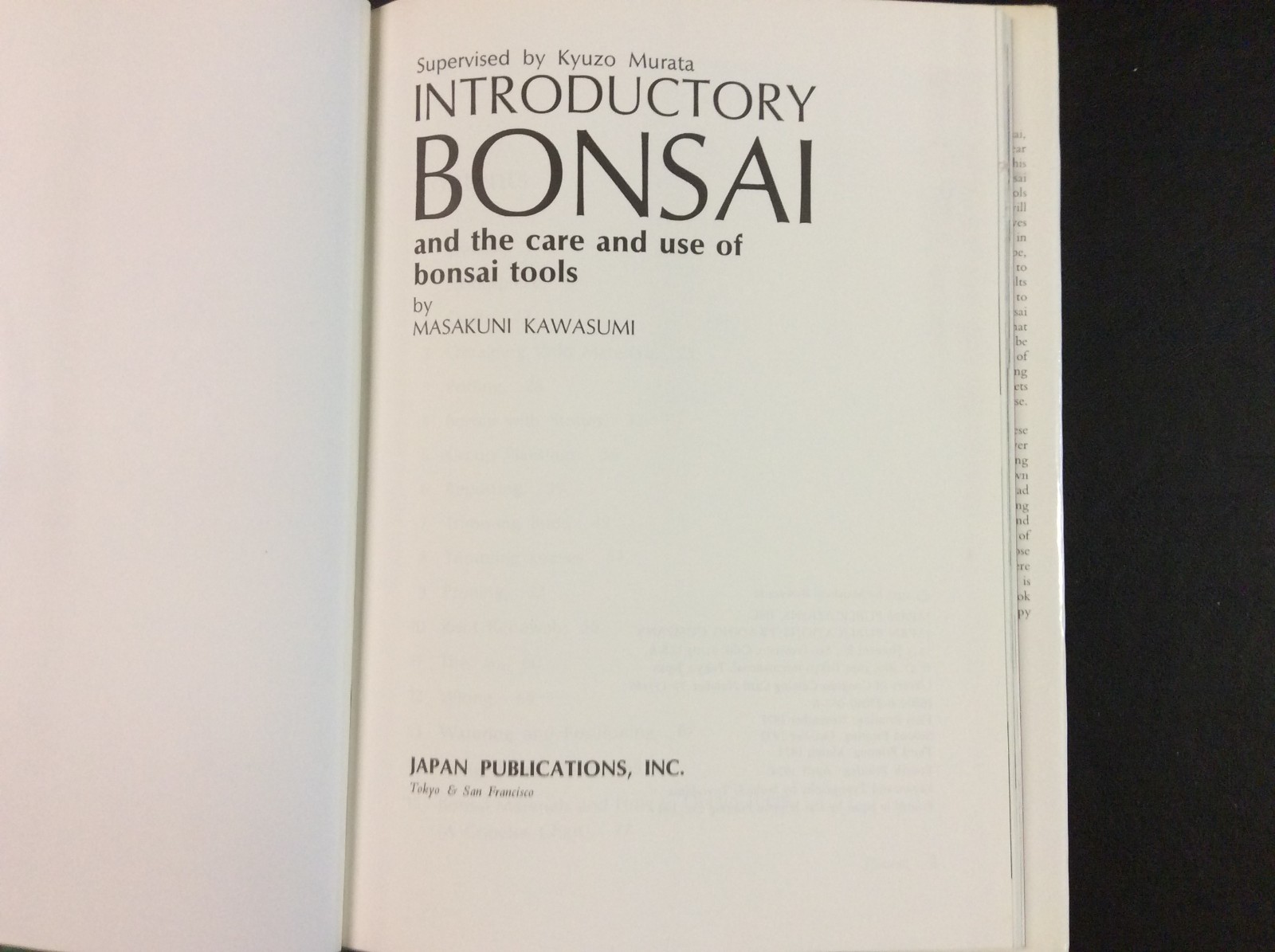 Introductory Bonsai and the care and use of bonsai tools Hardcover 1974 84 pages